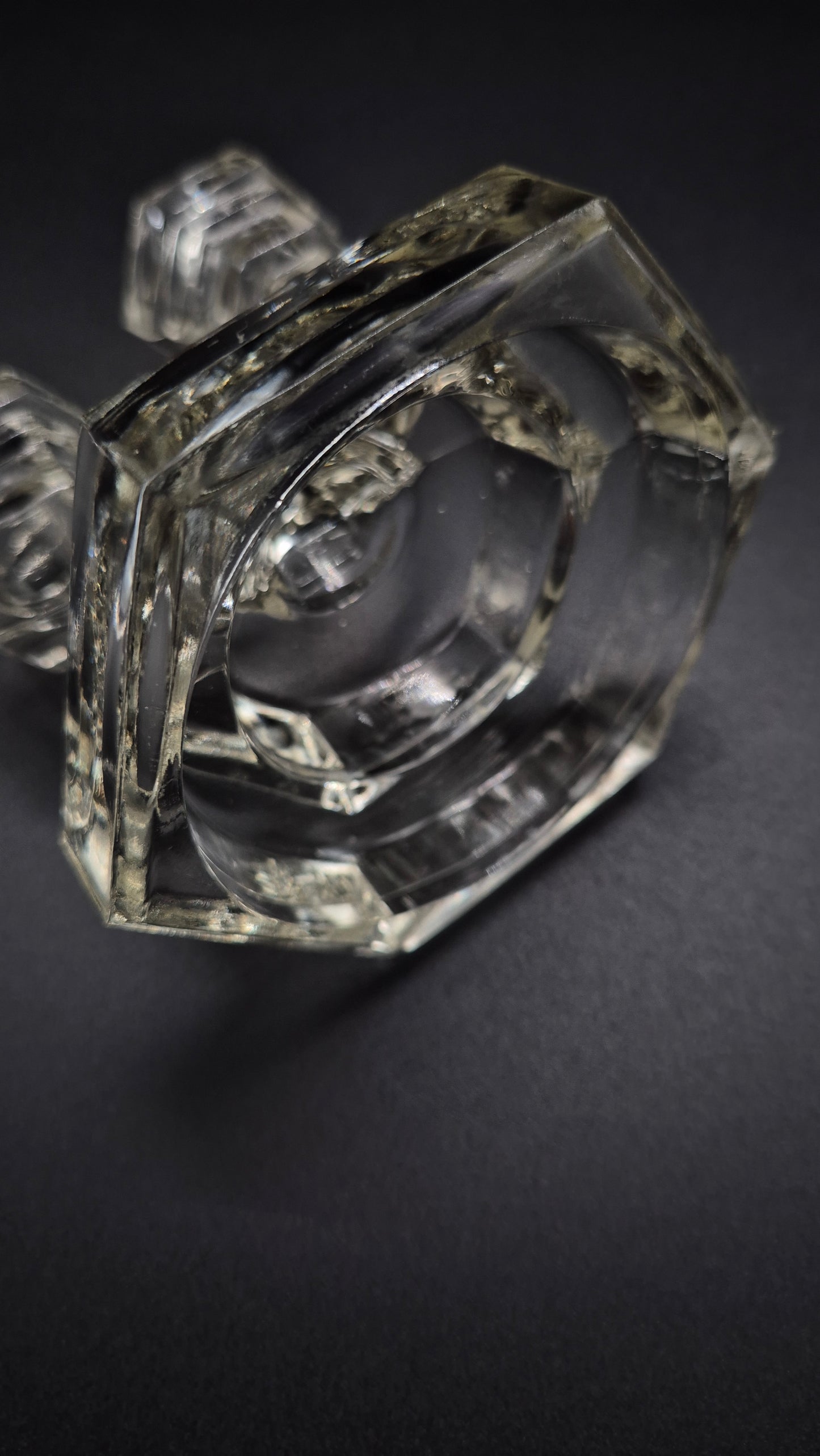 Art Deco Candlestick by Riihimäen Lasi – Vintage Finnish Glass Candle Holder