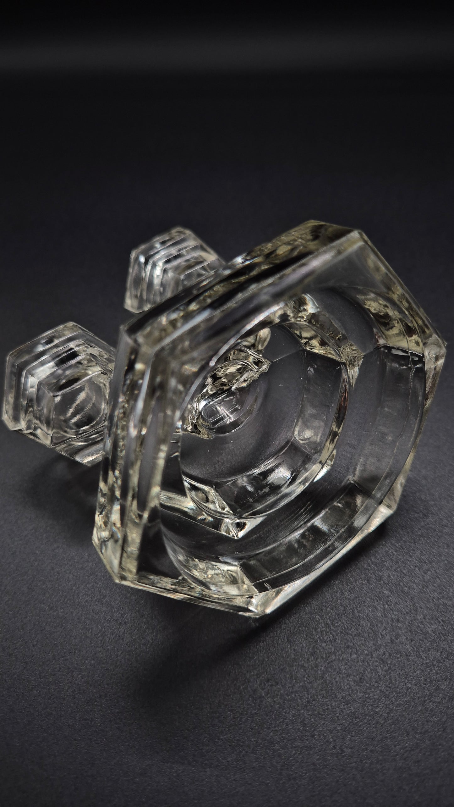 Art Deco Candlestick by Riihimäen Lasi – Vintage Finnish Glass Candle Holder