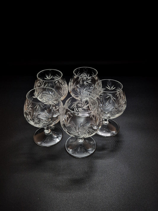 Verres à cognac en cristal vintage
