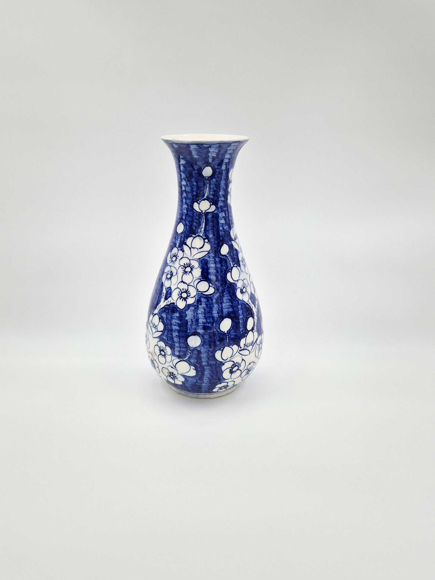 Vase vintage de style chinois – Porcelaine bleue et blanche
