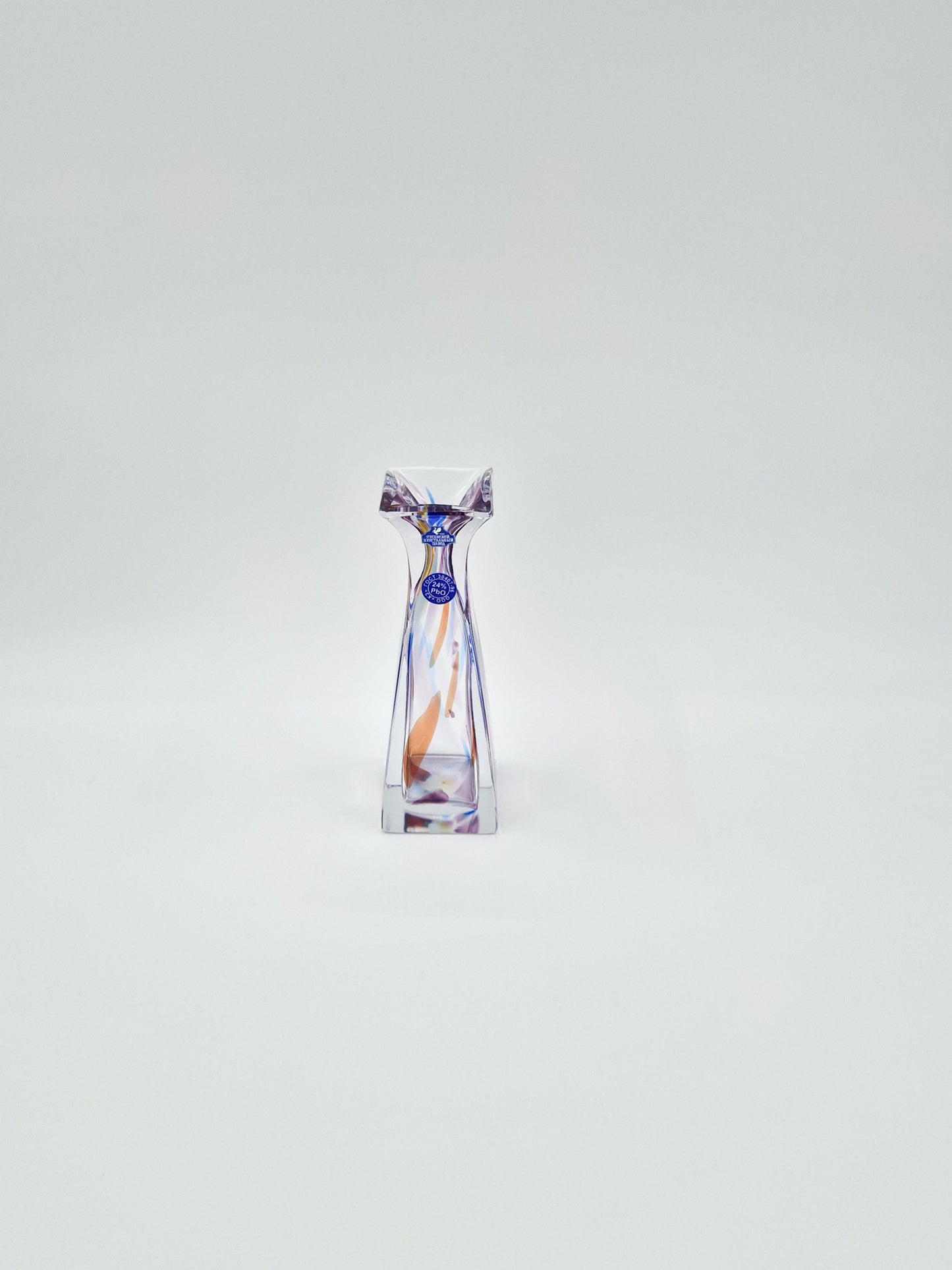 Russian Colored Lead Crystal Vase – Vintage Hand-Cut Art Glass