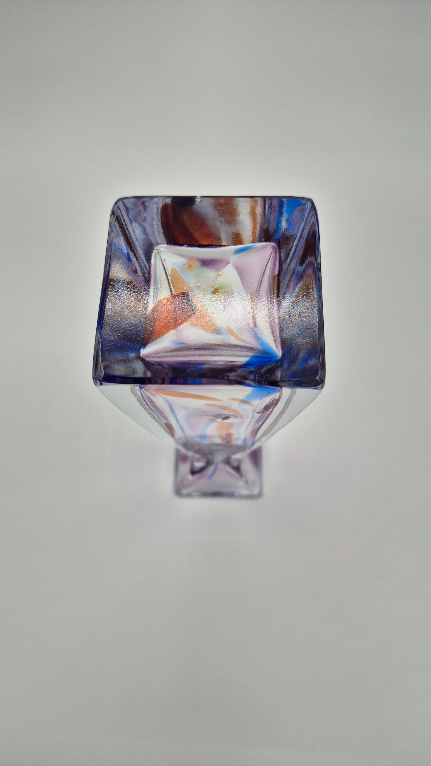 Russian Colored Lead Crystal Vase – Vintage Hand-Cut Art Glass