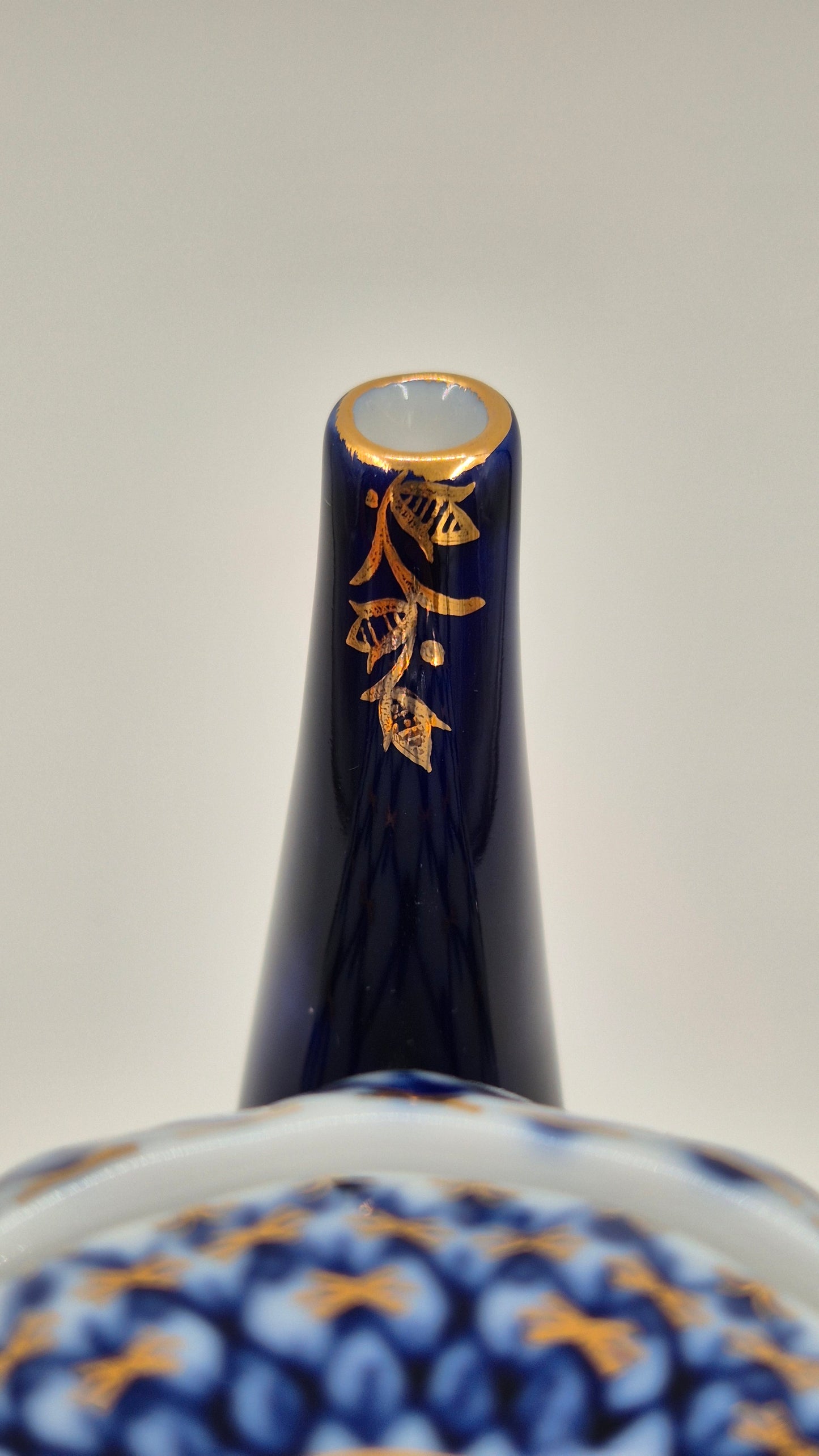 Vintage Lomonosov Cobalt Net Coffee Pot