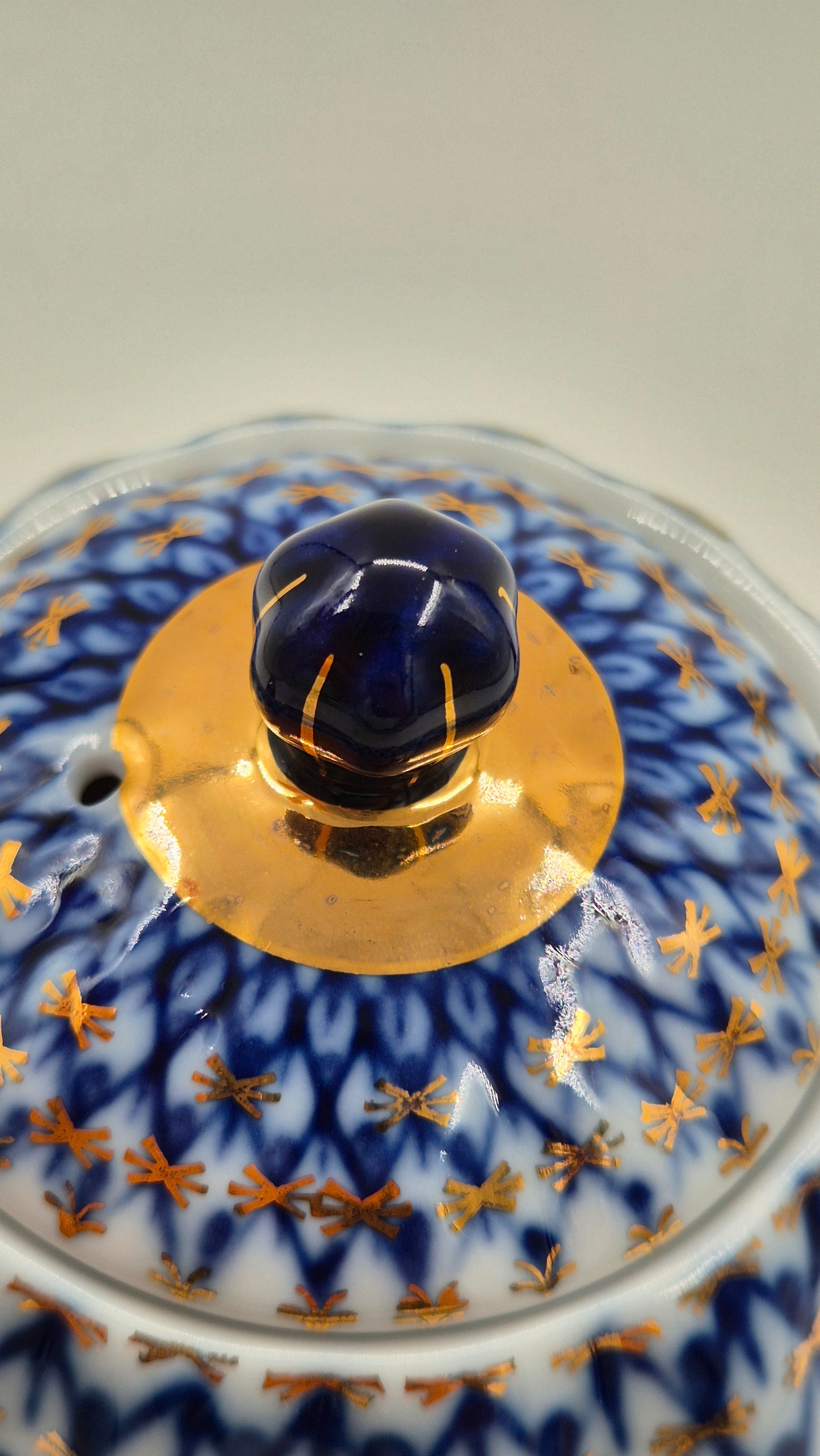 Vintage Lomonosov Cobalt Net Coffee Pot