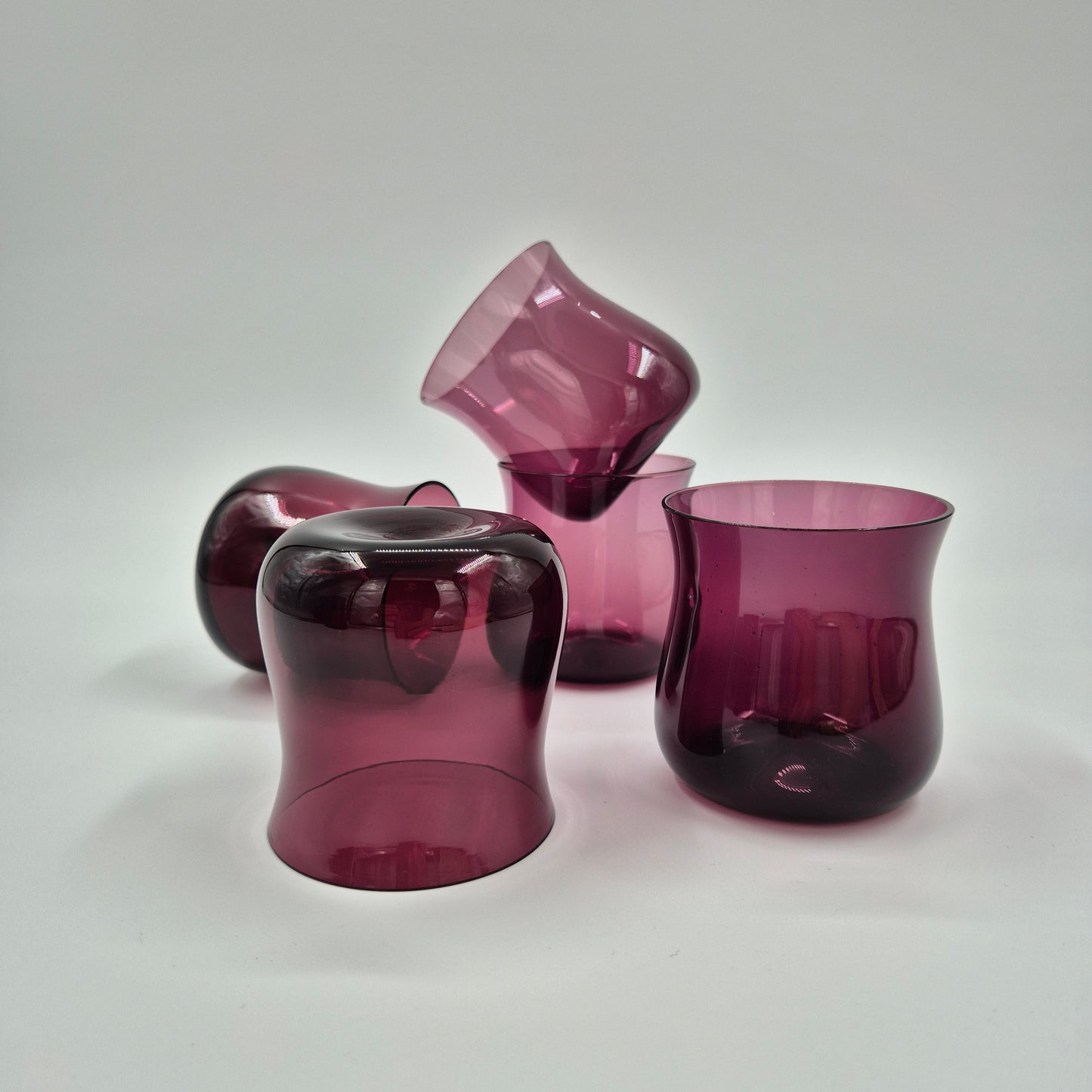 Kumela Drinking Glass Set of 5 – Vintage Finnish Glassware, Scandinavian Design