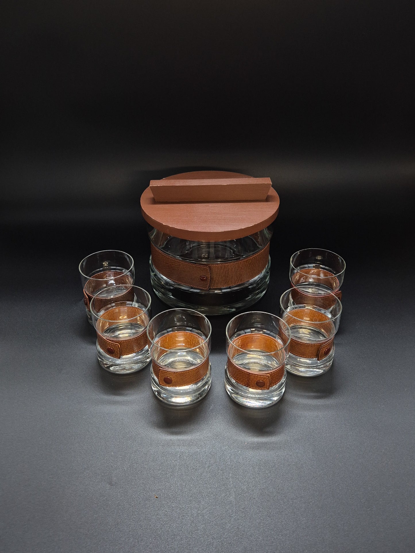Hot Drink Set – Wood, Glass & Leather