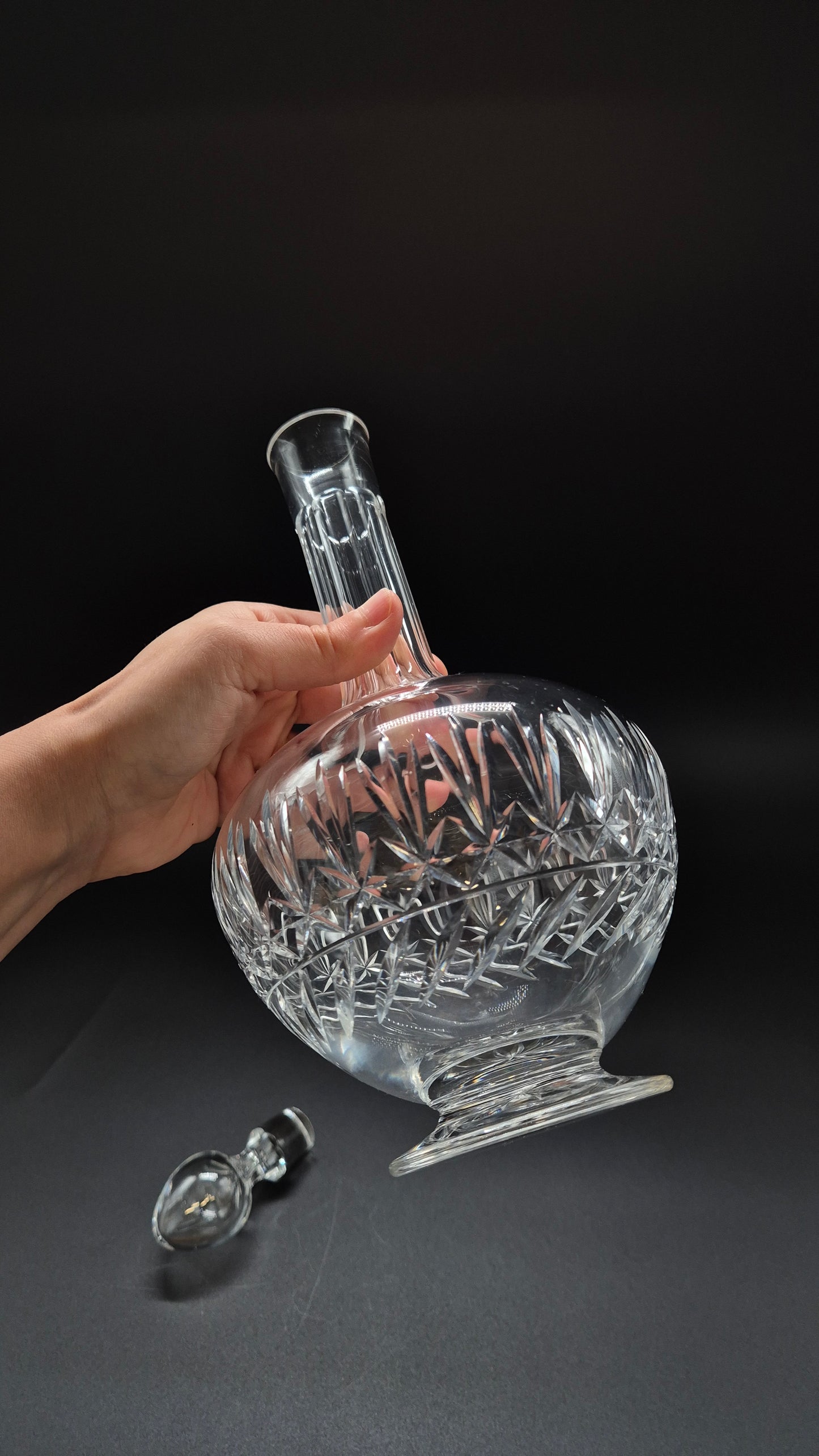 Vintage Nuutajärvi Glass Leo Crystal Carafe