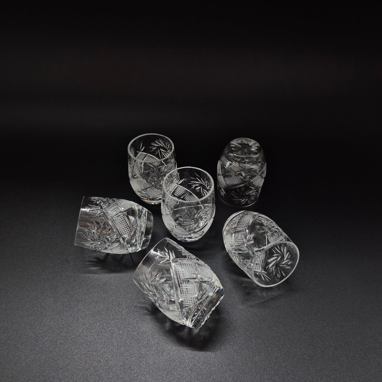 Set of Six Vintage Chrystal Schnapps Glass