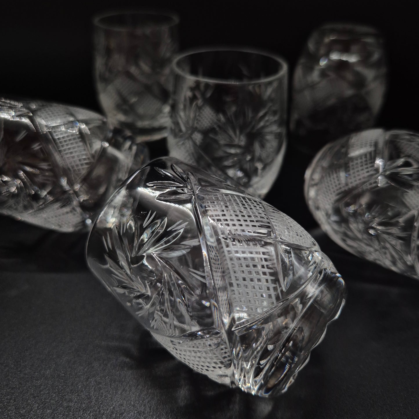 Set of Six Vintage Chrystal Schnapps Glass