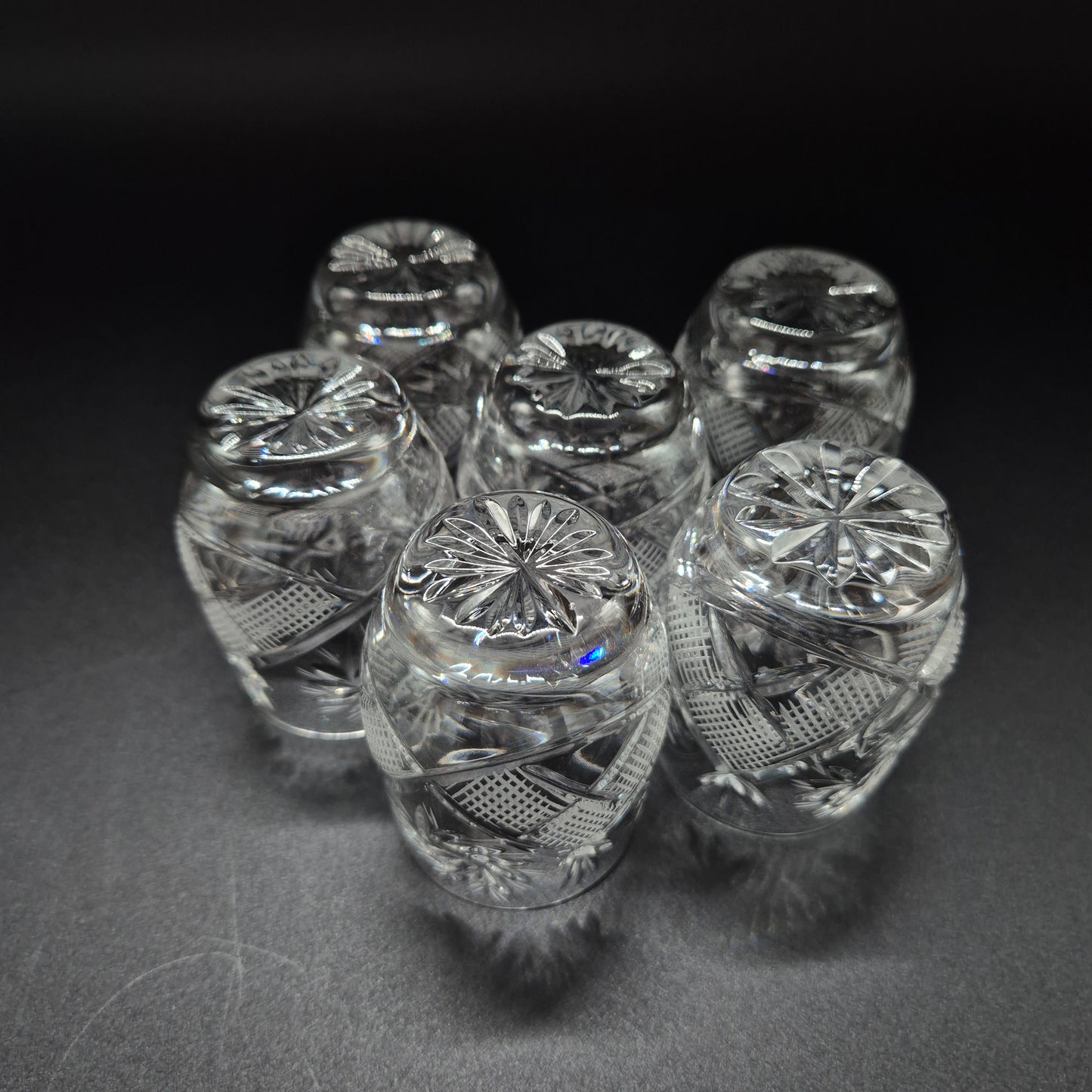 Set of Six Vintage Chrystal Schnapps Glass