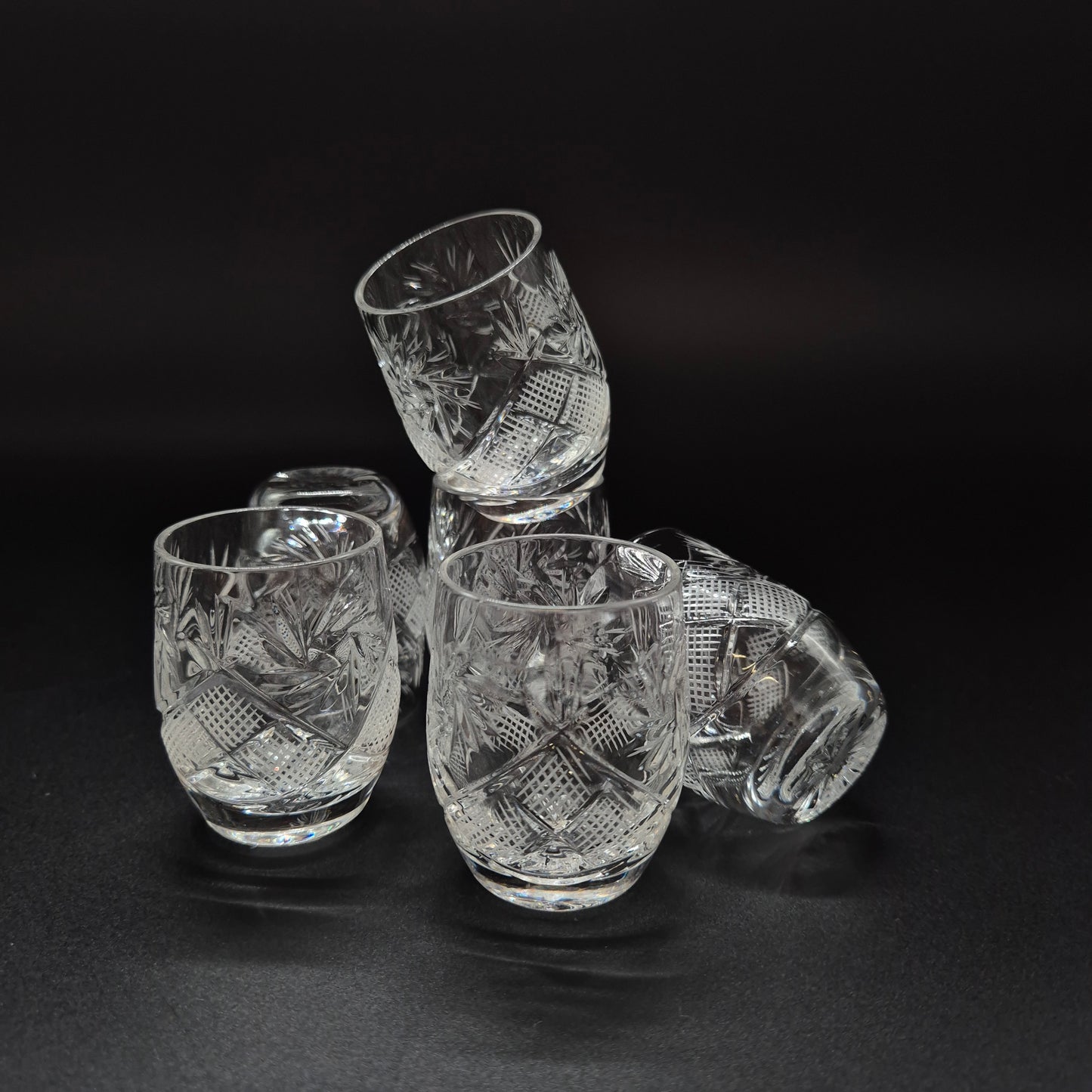 Set of Six Vintage Chrystal Schnapps Glass