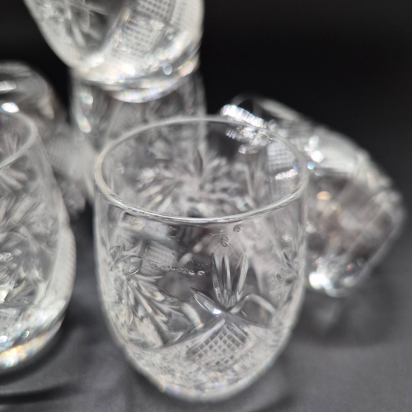 Set of Six Vintage Chrystal Schnapps Glass