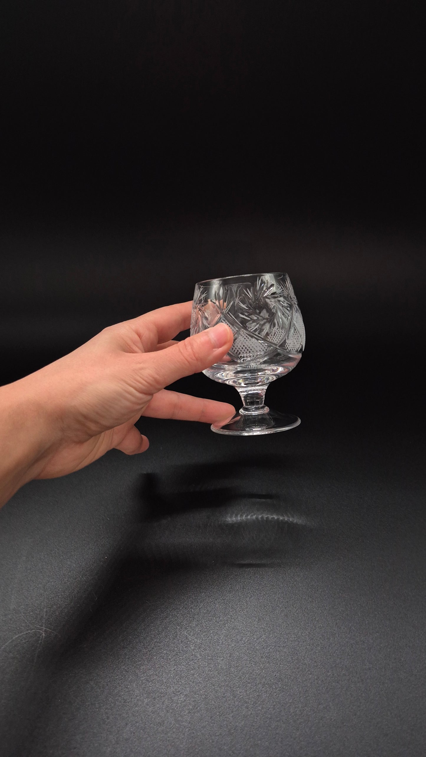 Vintage Crystal Cognac Glasses (Set of Two)