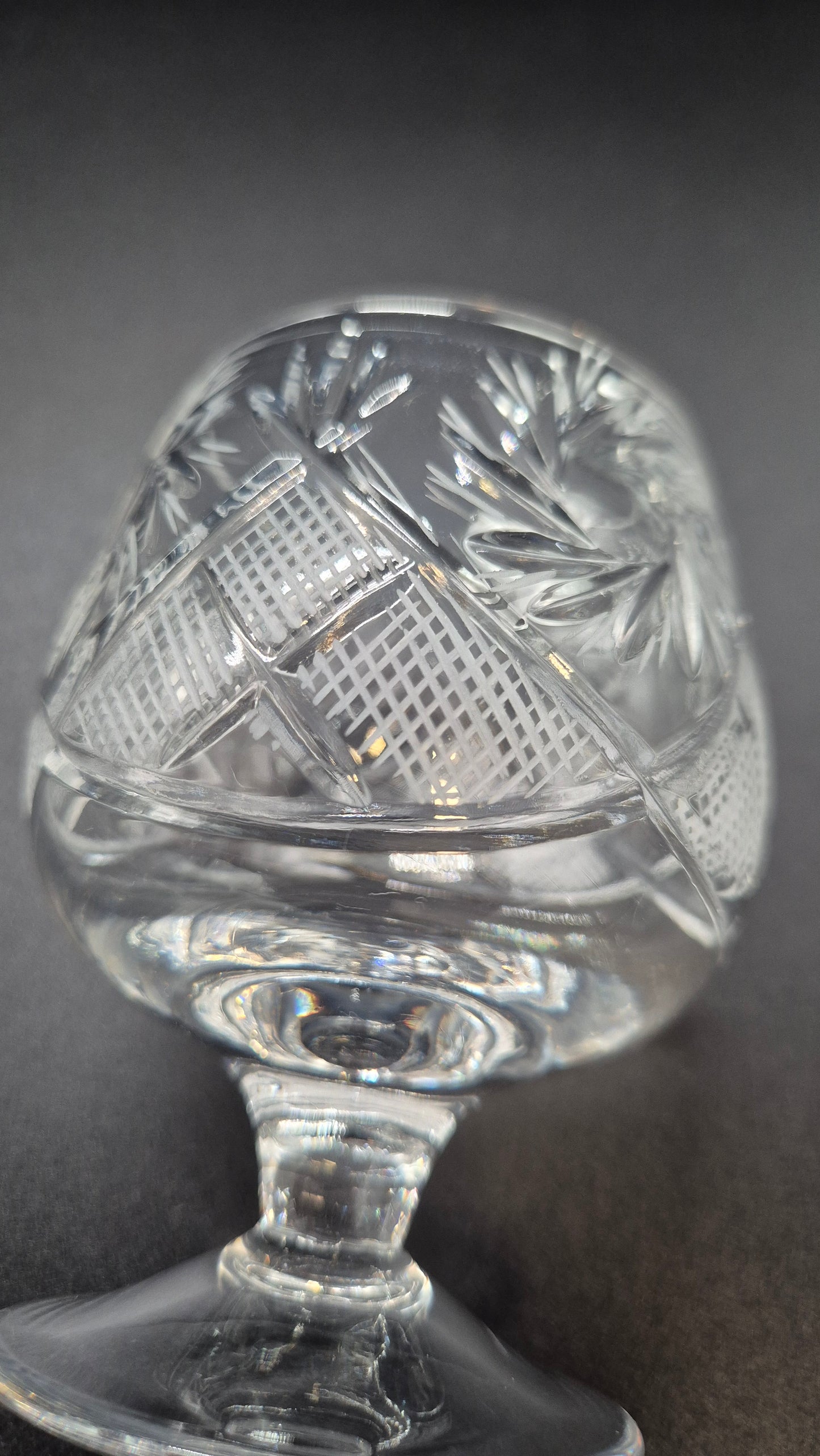 Vintage Crystal Cognac Glasses (Set of Two)