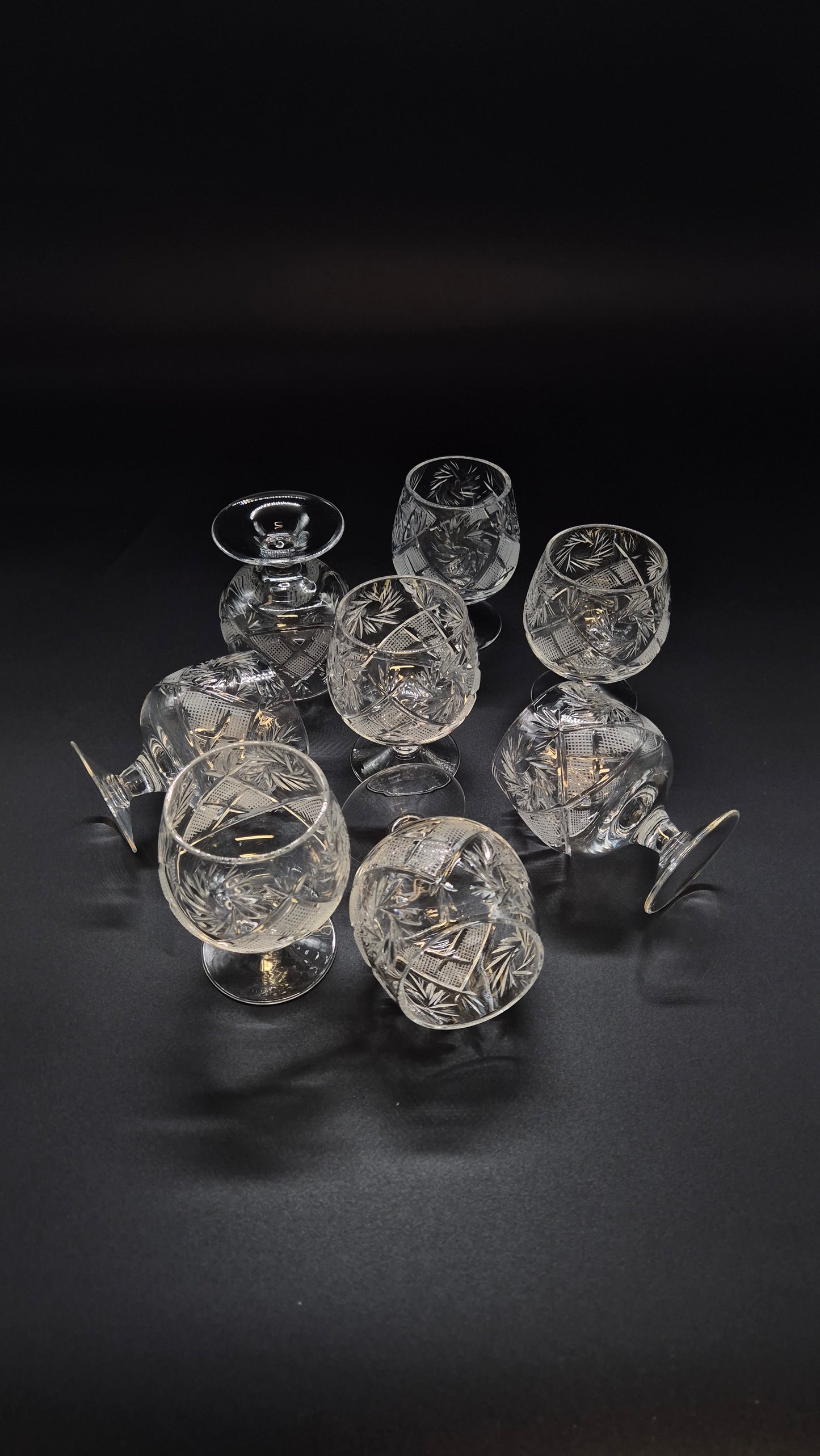 Vintage Crystal Cognac Glasses (Set of Two)