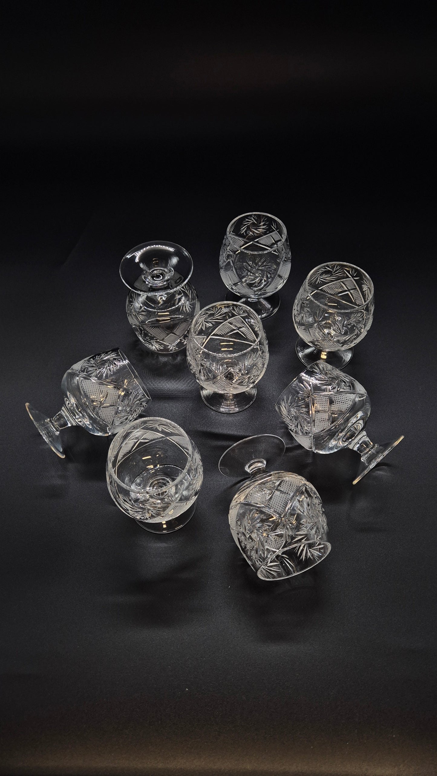 Vintage Crystal Cognac Glasses (Set of Two)