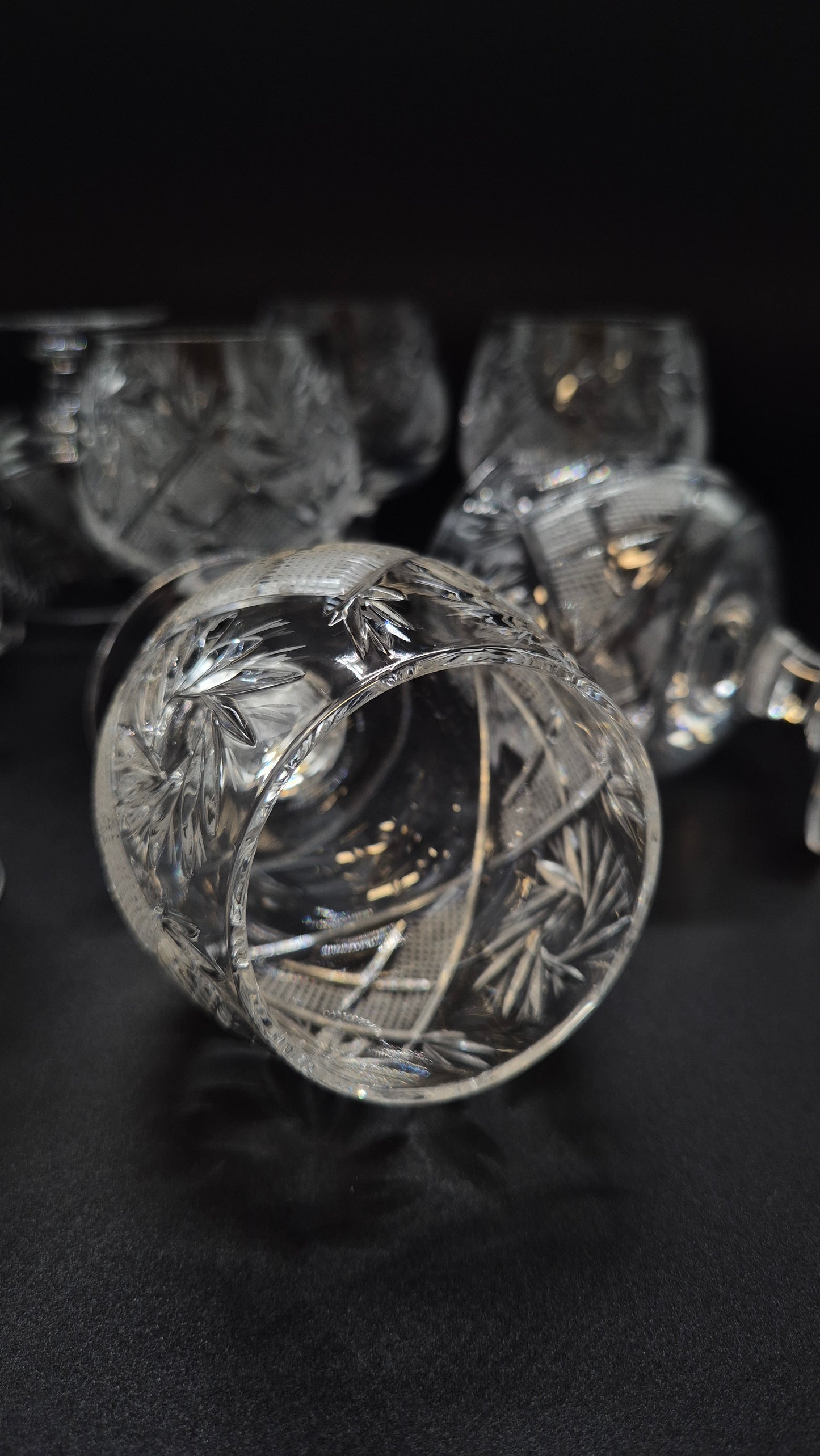 Vintage Crystal Cognac Glasses (Set of Two)