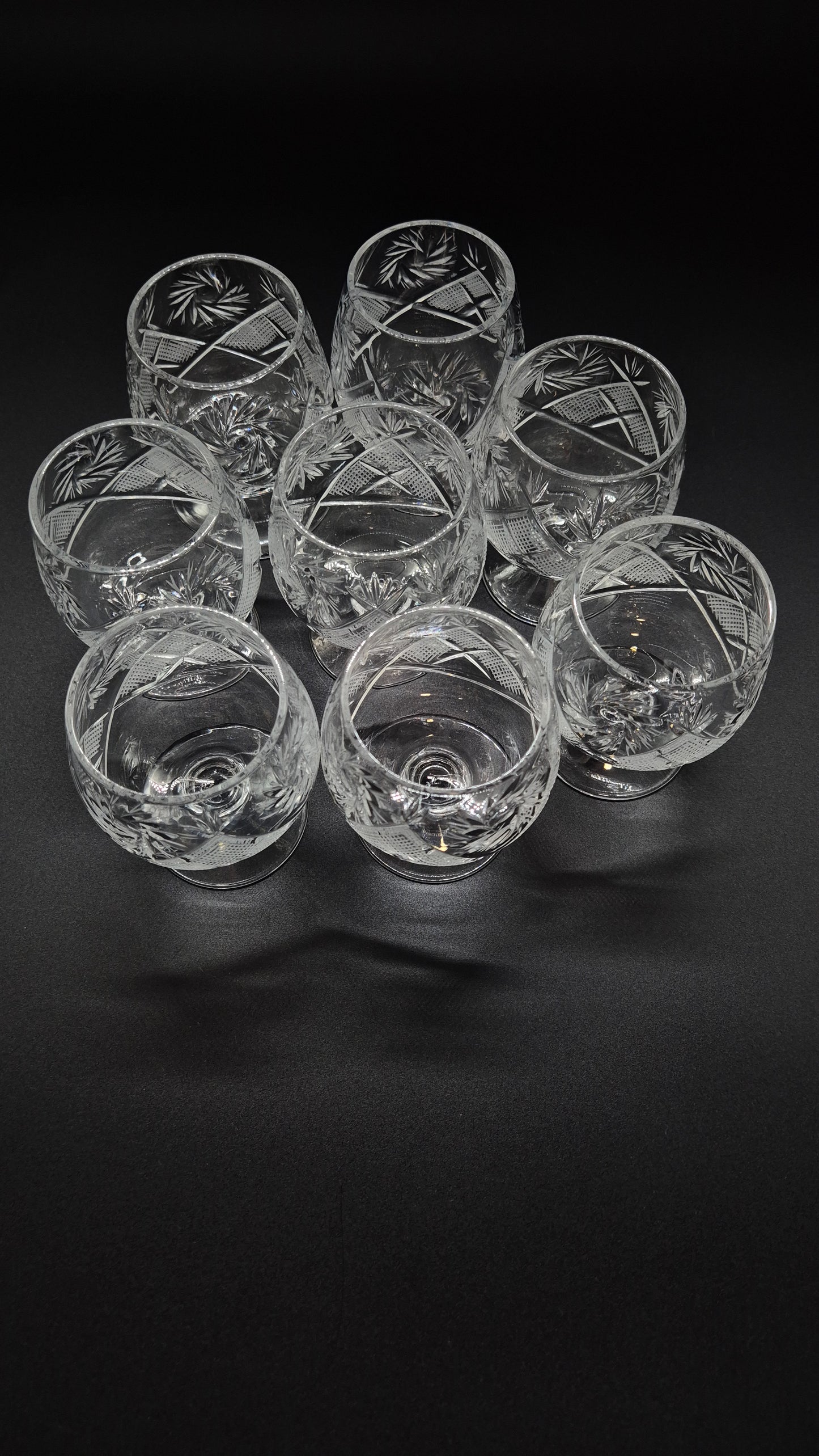 Vintage Crystal Cognac Glasses (Set of Two)