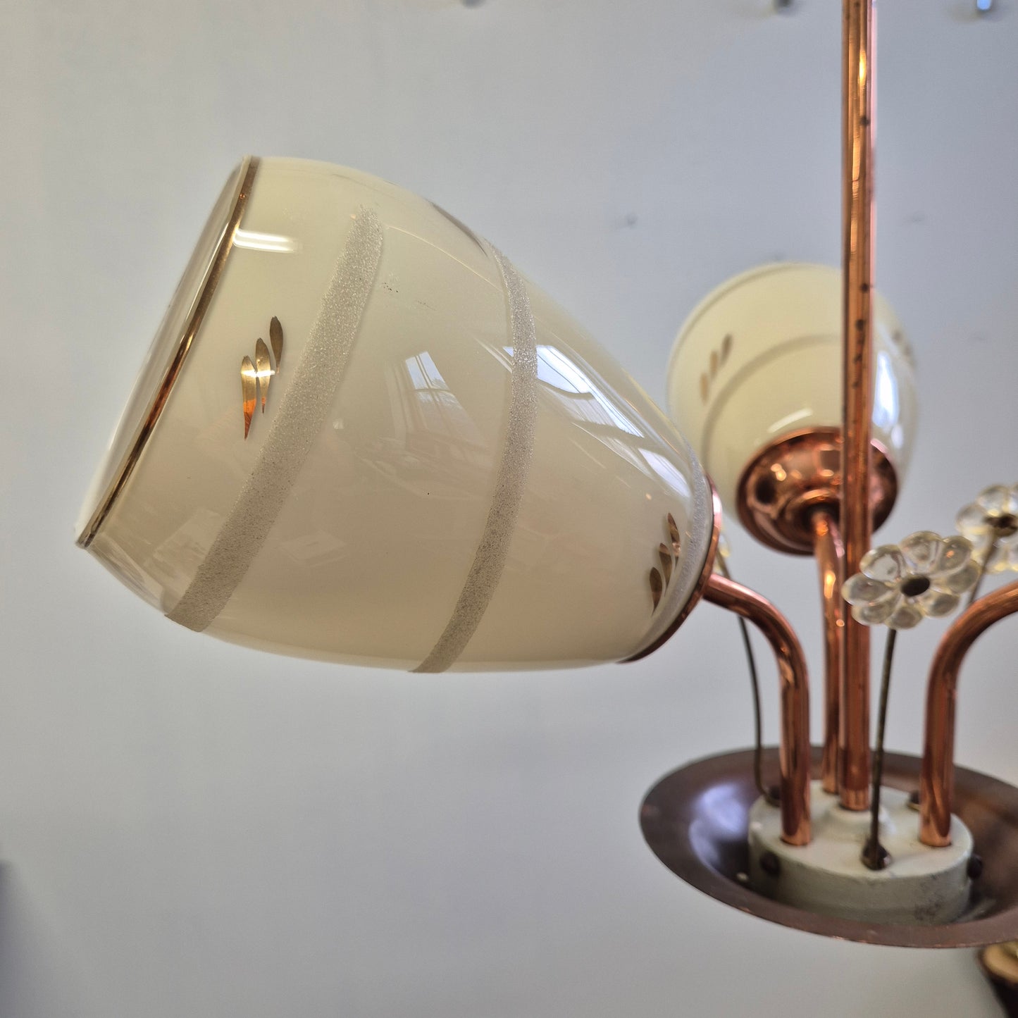 Vintage Aris Ceiling Lamp from the 1950s, Brass Mid-Century Modern, Finnish Retro Design