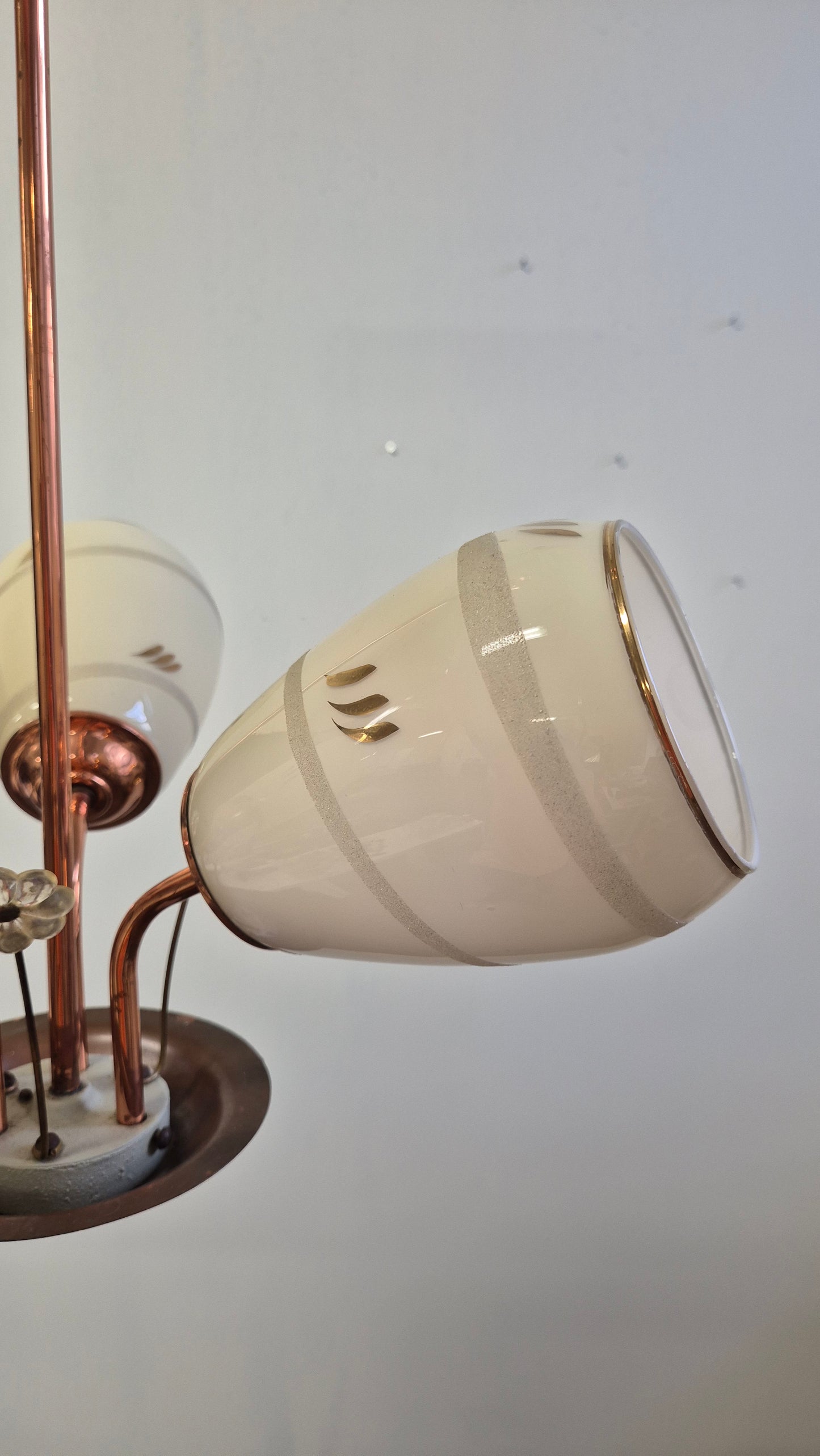 Vintage Aris Ceiling Lamp from the 1950s, Brass Mid-Century Modern, Finnish Retro Design