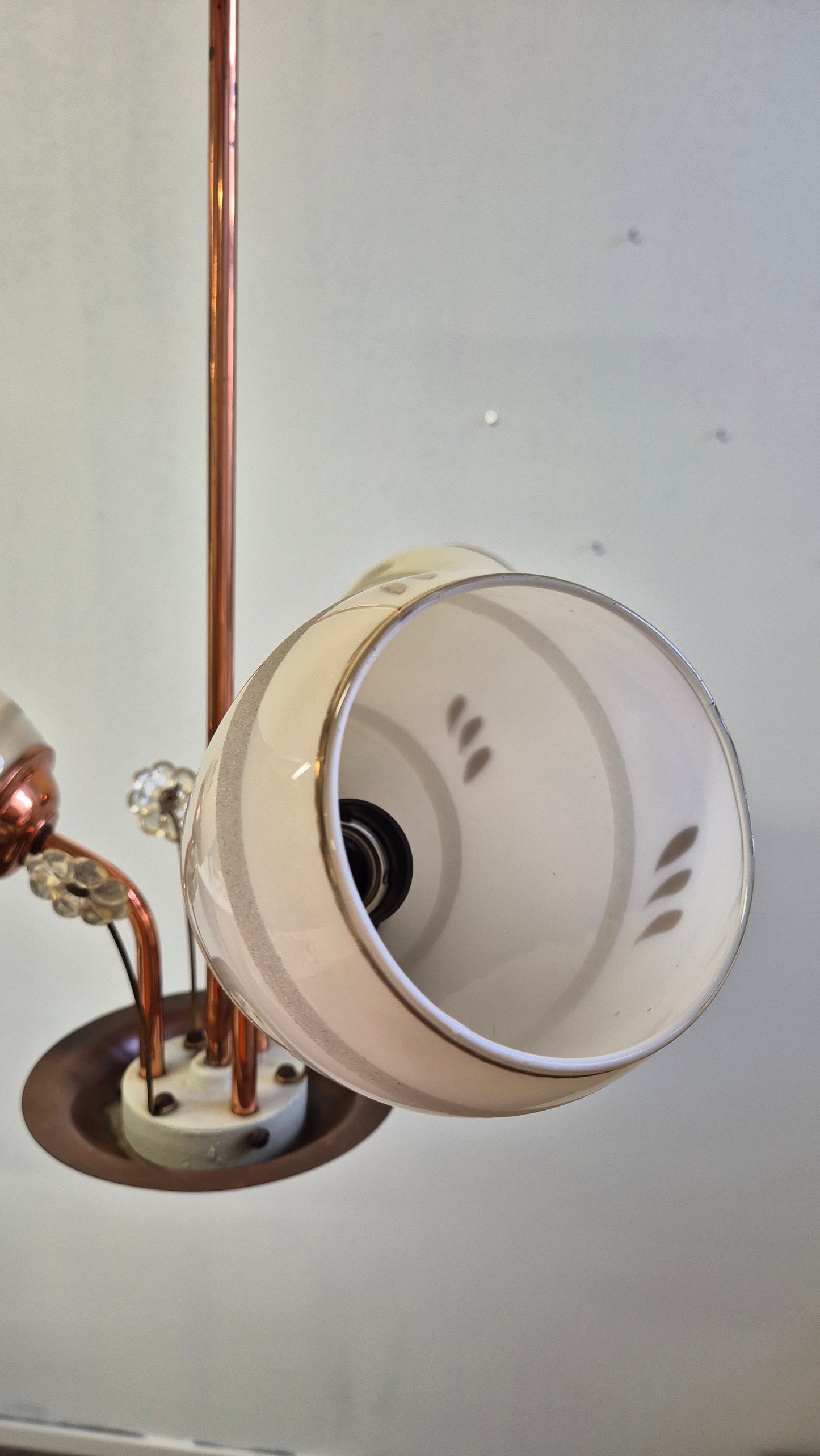 Vintage Aris Ceiling Lamp from the 1950s, Brass Mid-Century Modern, Finnish Retro Design