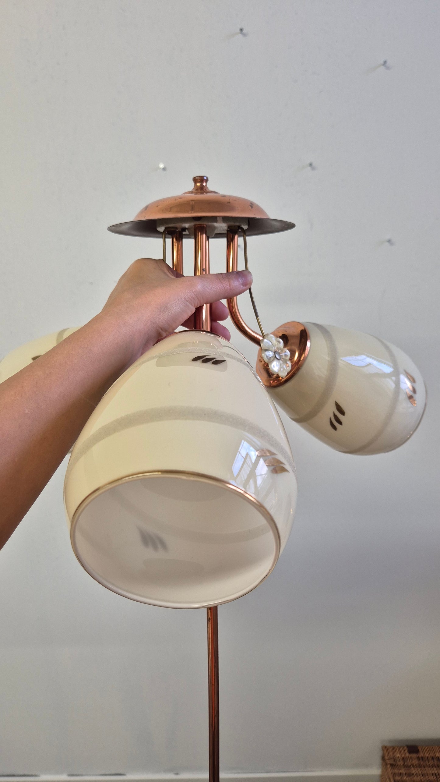 Vintage Aris Ceiling Lamp from the 1950s, Brass Mid-Century Modern, Finnish Retro Design