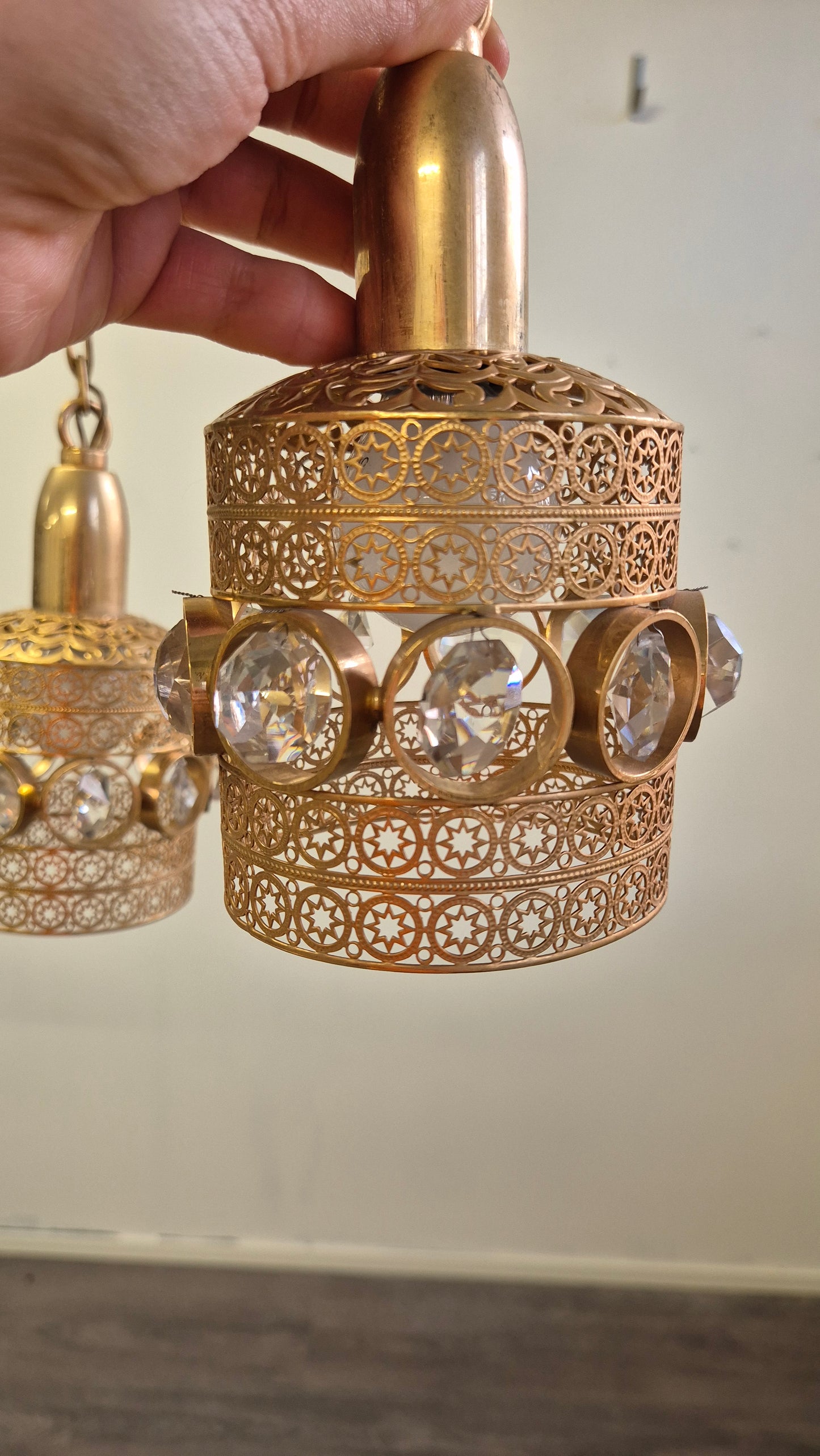 Turun Kristalli Vintage-Style Brass Crystal Chandelier