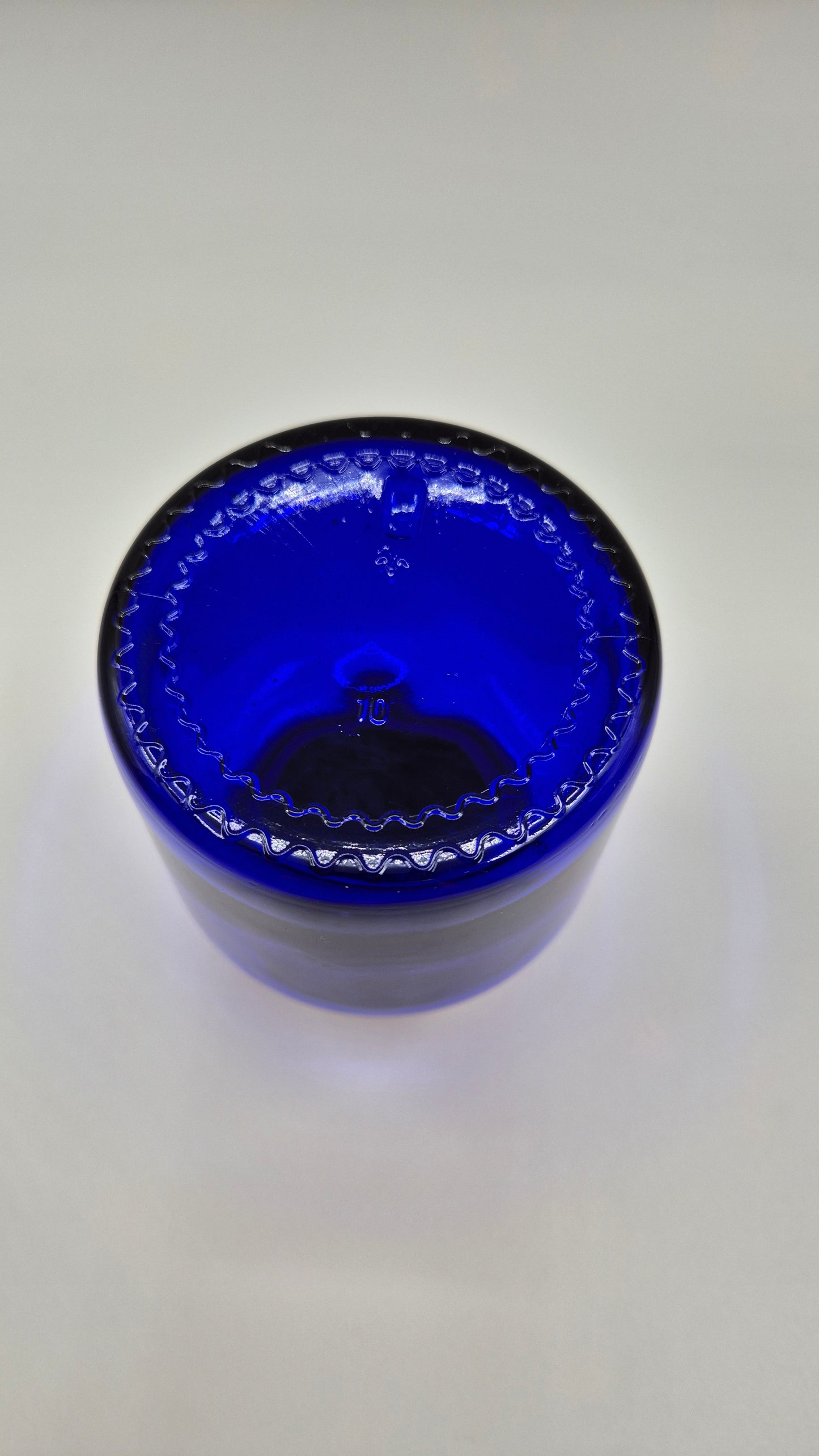 Vintage Riihimäen Lasi Blue Glass Jar with Cork – Small Finnish Storage Jar
