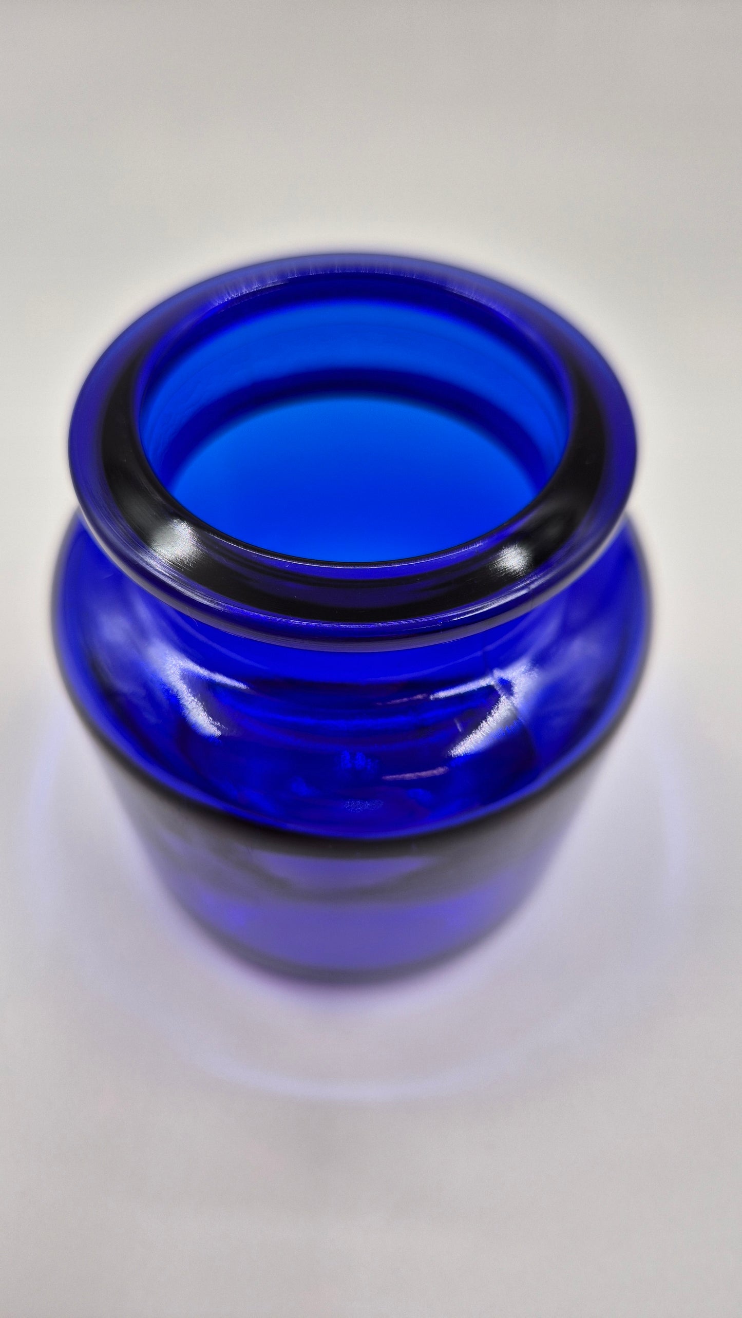 Vintage Riihimäen Lasi Blue Glass Jar with Cork – Small Finnish Storage Jar