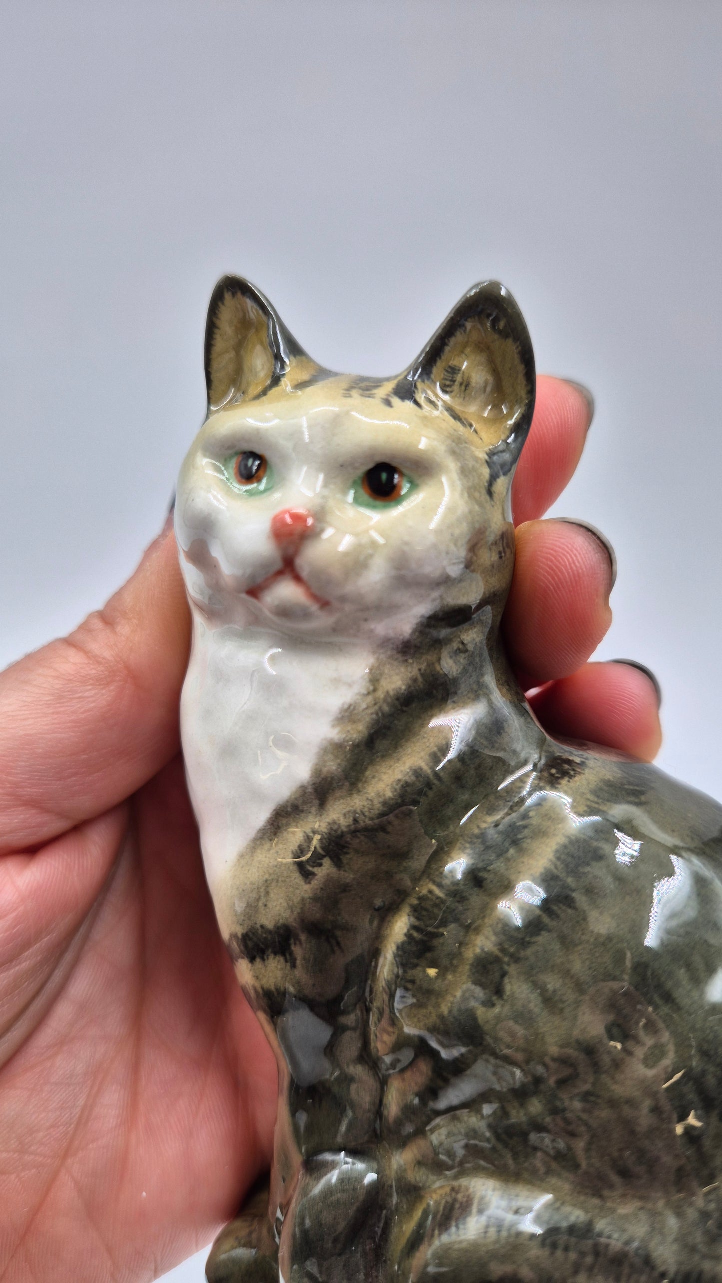 Figurine de chat Beswick vintage – Céramique peinte à la main