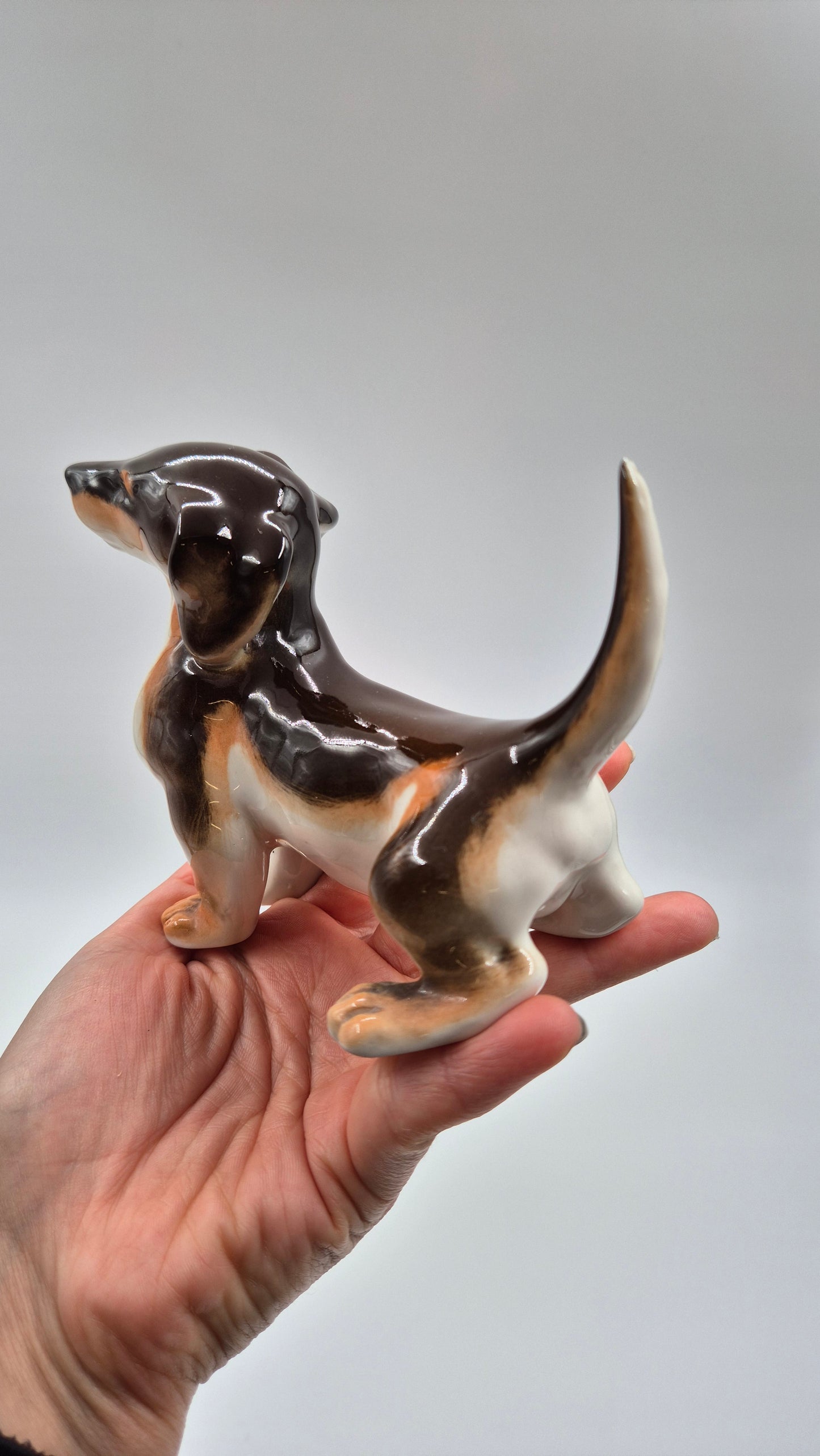 Vintage Lomonosov Dachshund Figurine