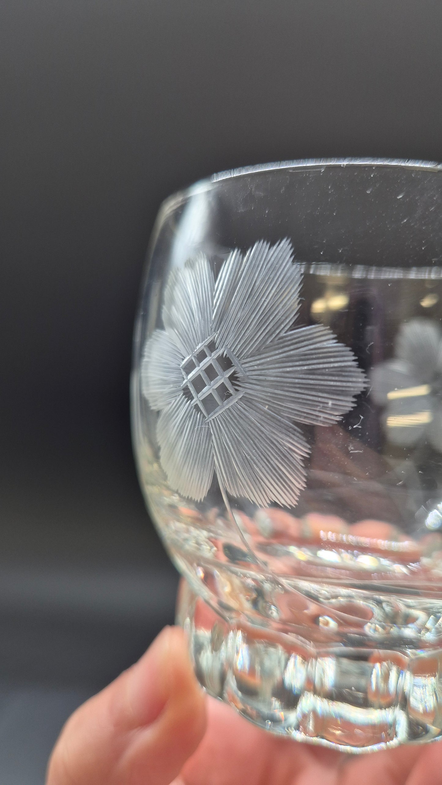 verre à boire vintage Riihimäen Lasi Onerva – Verre d’art finlandais des années 1930