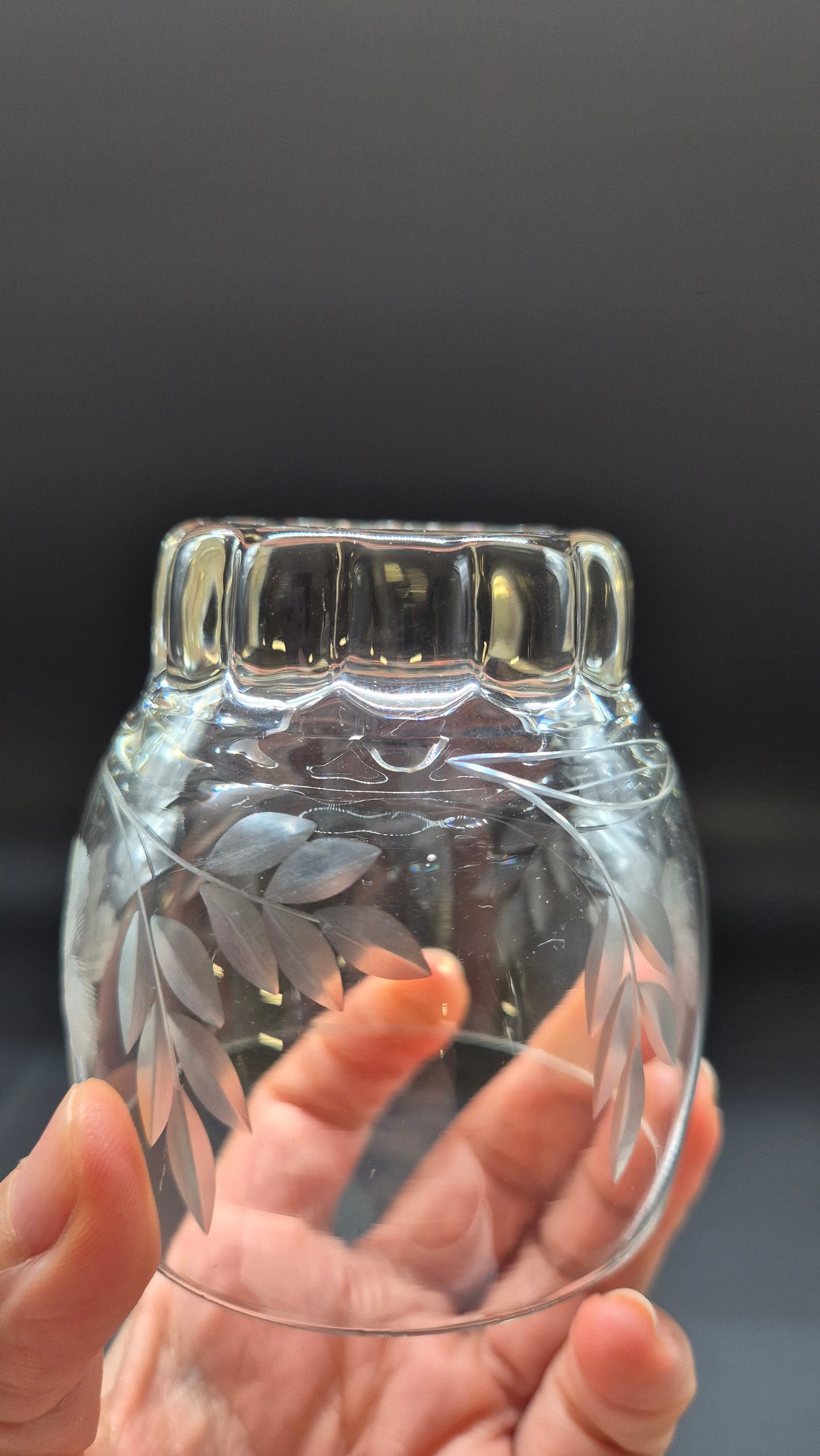 verre à boire vintage Riihimäen Lasi Onerva – Verre d’art finlandais des années 1930