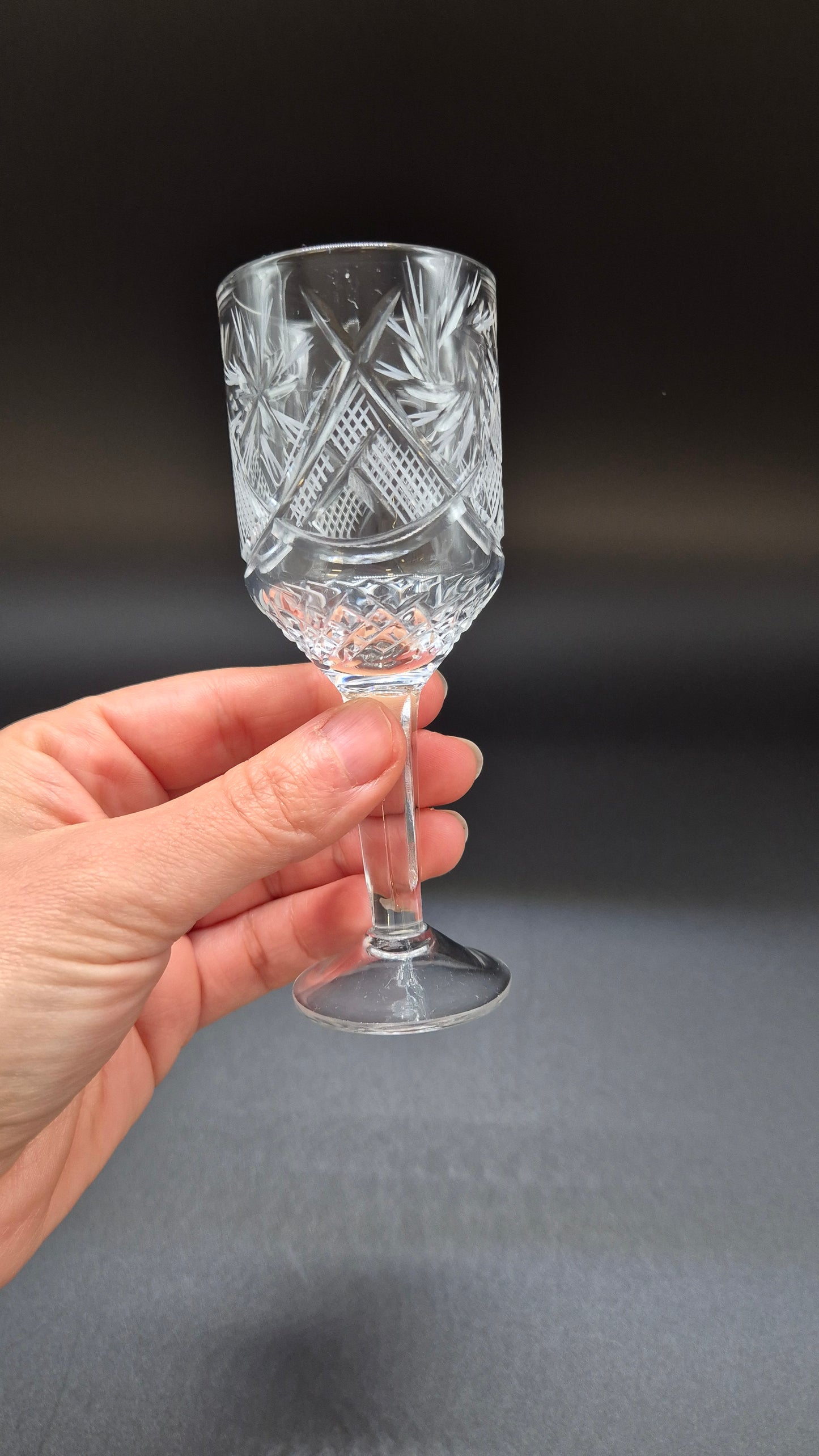 Set van 6 kristallen bekers