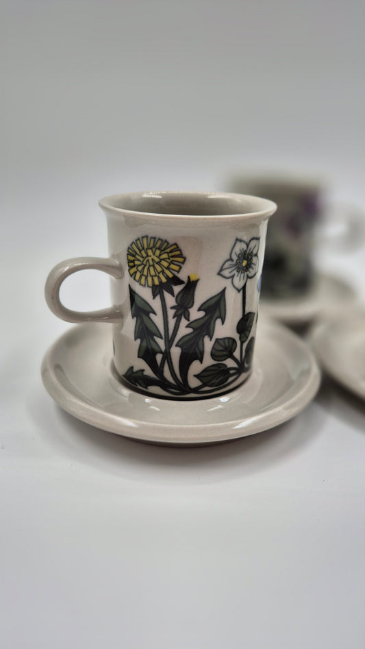 Vintage Arabia Finland Flora Coffee Cup & Saucer - Esteri Tomula