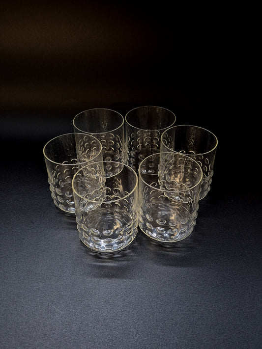 Set of 6 Riihimäen Lasi Grappo Drinking Glasses, Nanny Still, Finnish Vintage Glass