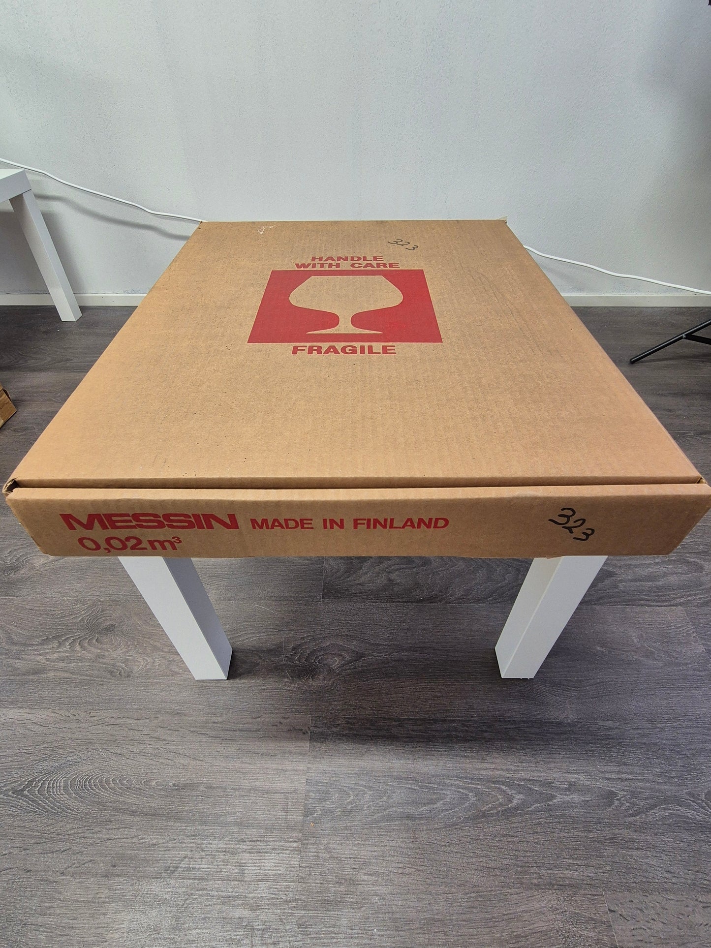 Vintage Finnish Side Tables (Pair) – White Metal, Glass & Brass Details