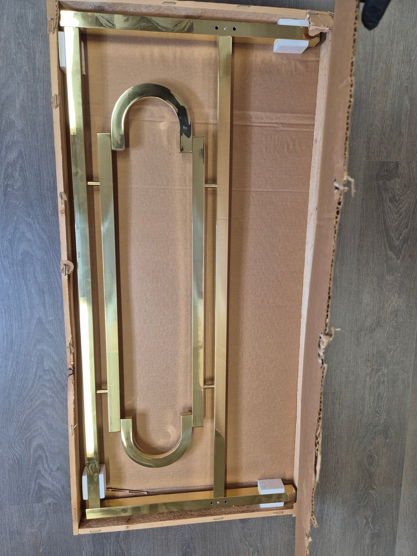 Vintage Brass Metal Headboard, Unused, Original Packaging