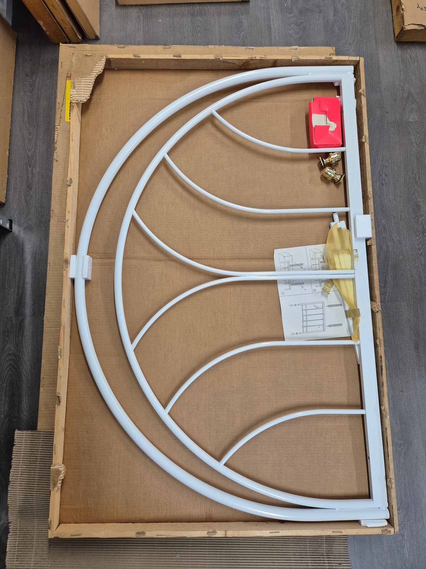 Vintage Finnish White Metal Headboard by Messin Oy – 1970s