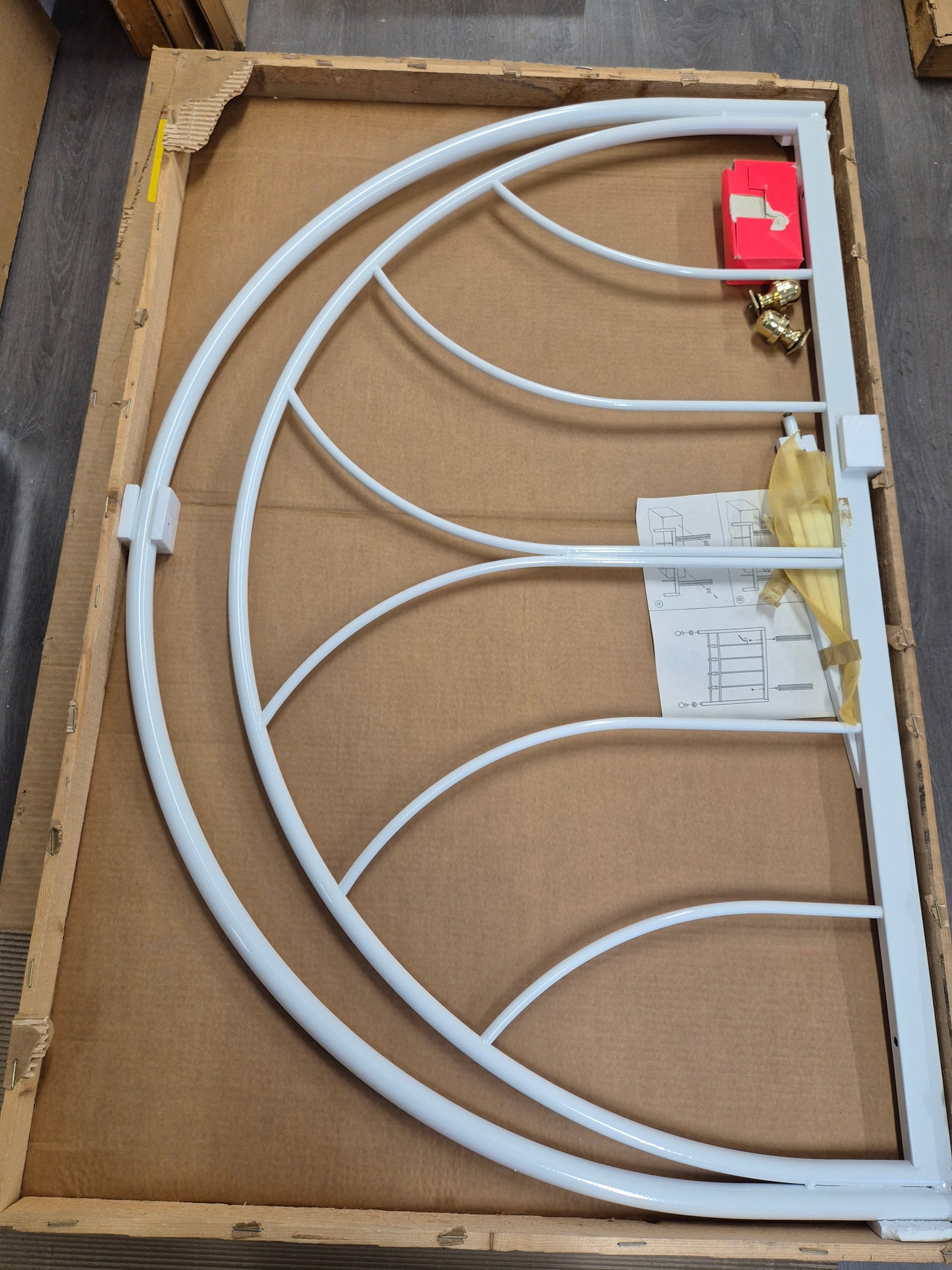 Vintage Finnish White Metal Headboard by Messin Oy – 1970s