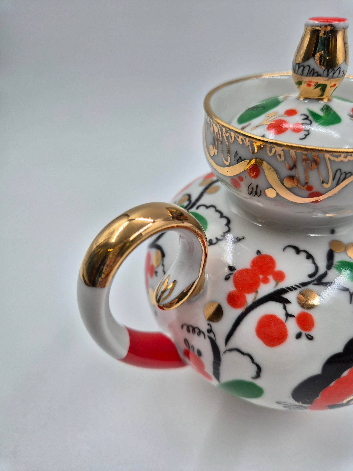 Vintage Lomonosov Small Pot "Imperial Rooster"