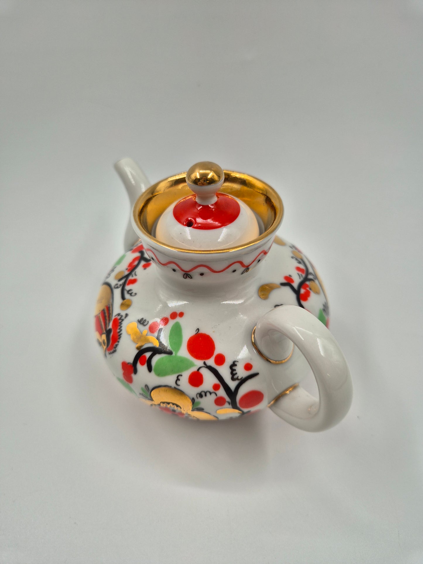 Vintage Lomonosov Small Pot "Imperial Rooster"