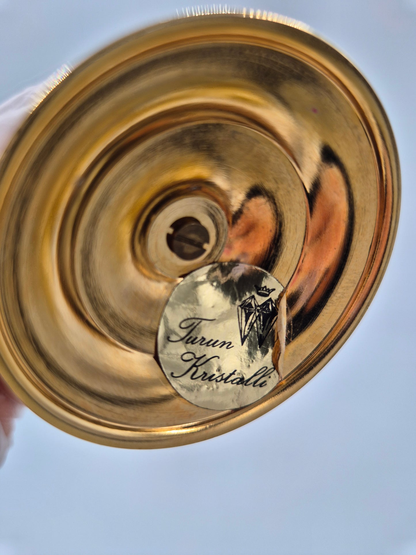 Pair of Turun Kristalli Brass Crystal Candle Holders