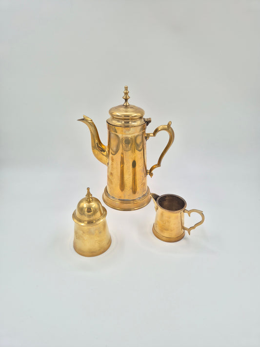 Vintage Brass Coffee Serving Set