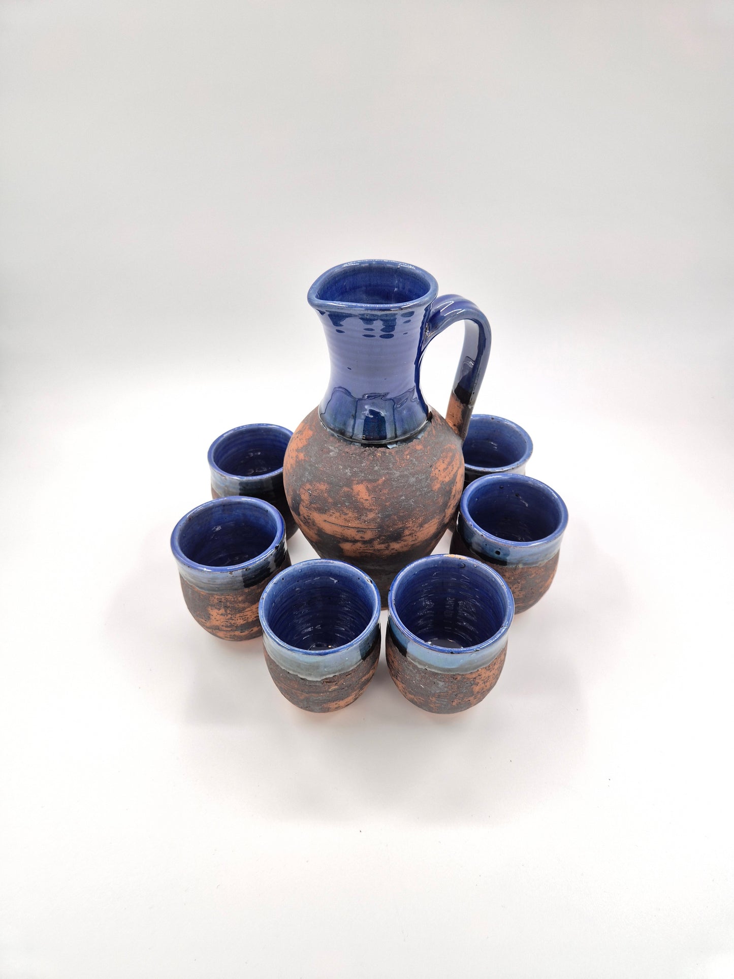Szilasi Keramik Visby Pitcher Set – Rustic Blue Glaze