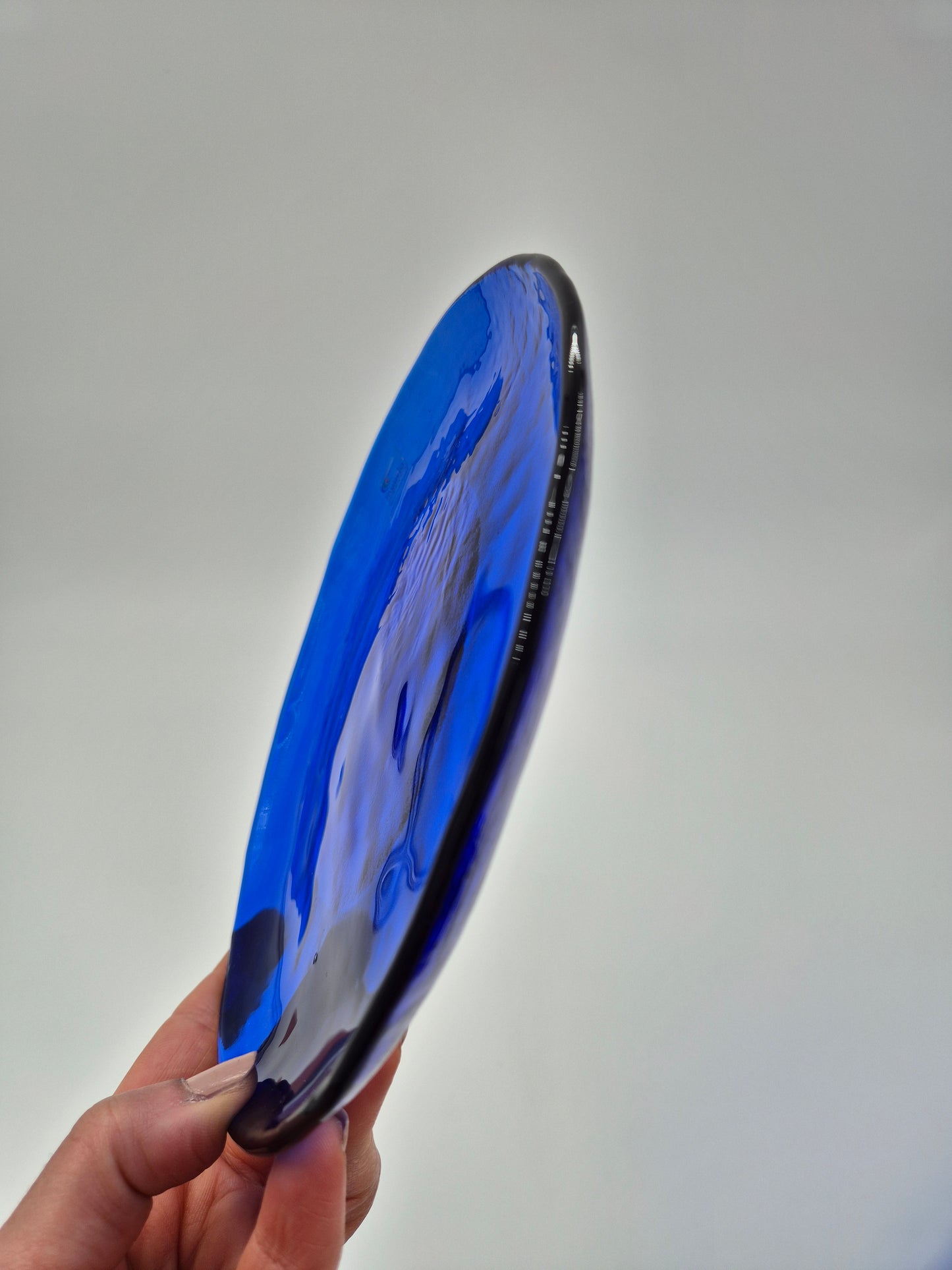 Vintage Muurla Finland Blue Glass Plates - Set of 4