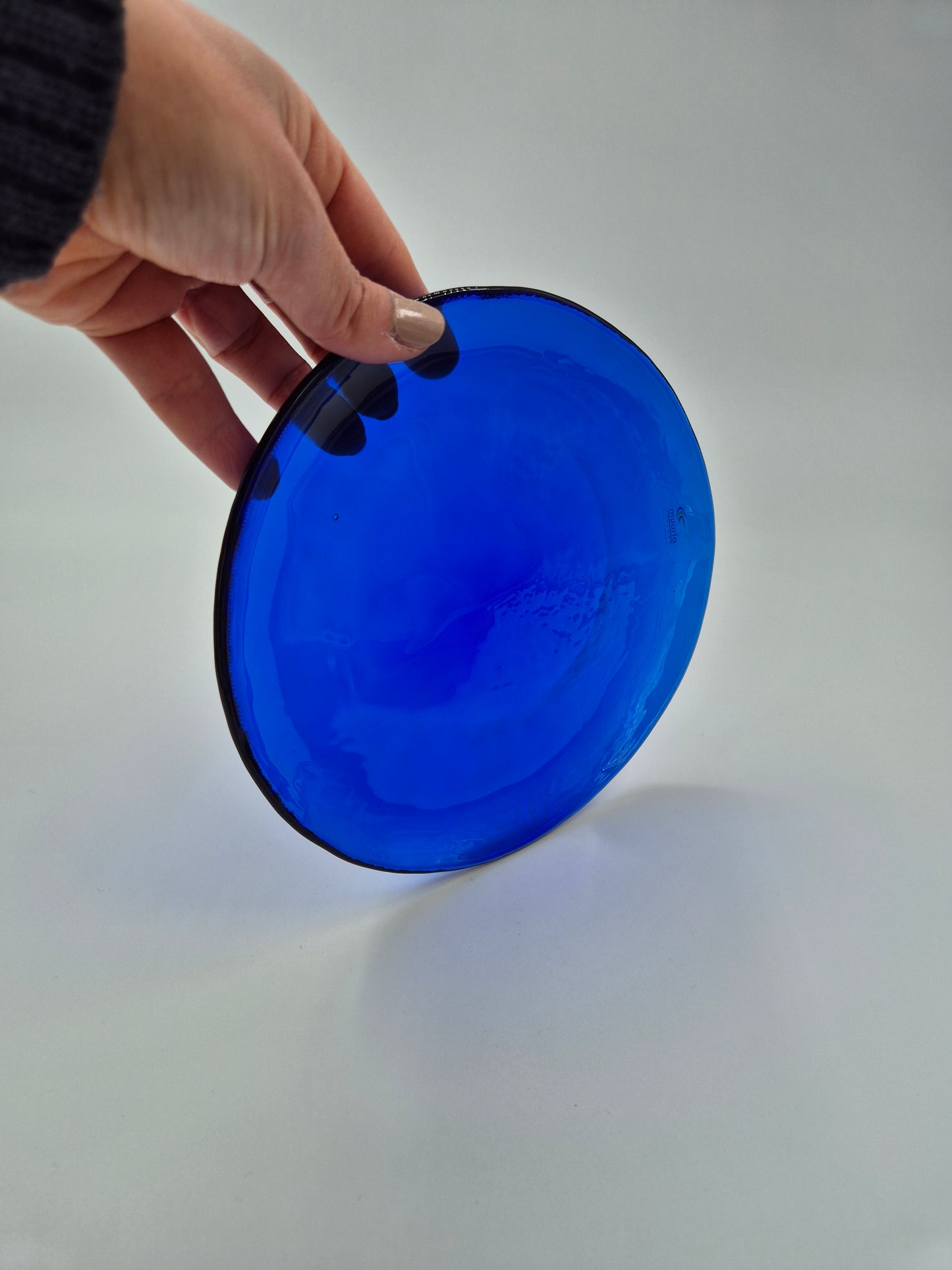 Vintage Muurla Finland Blue Glass Plates - Set of 4