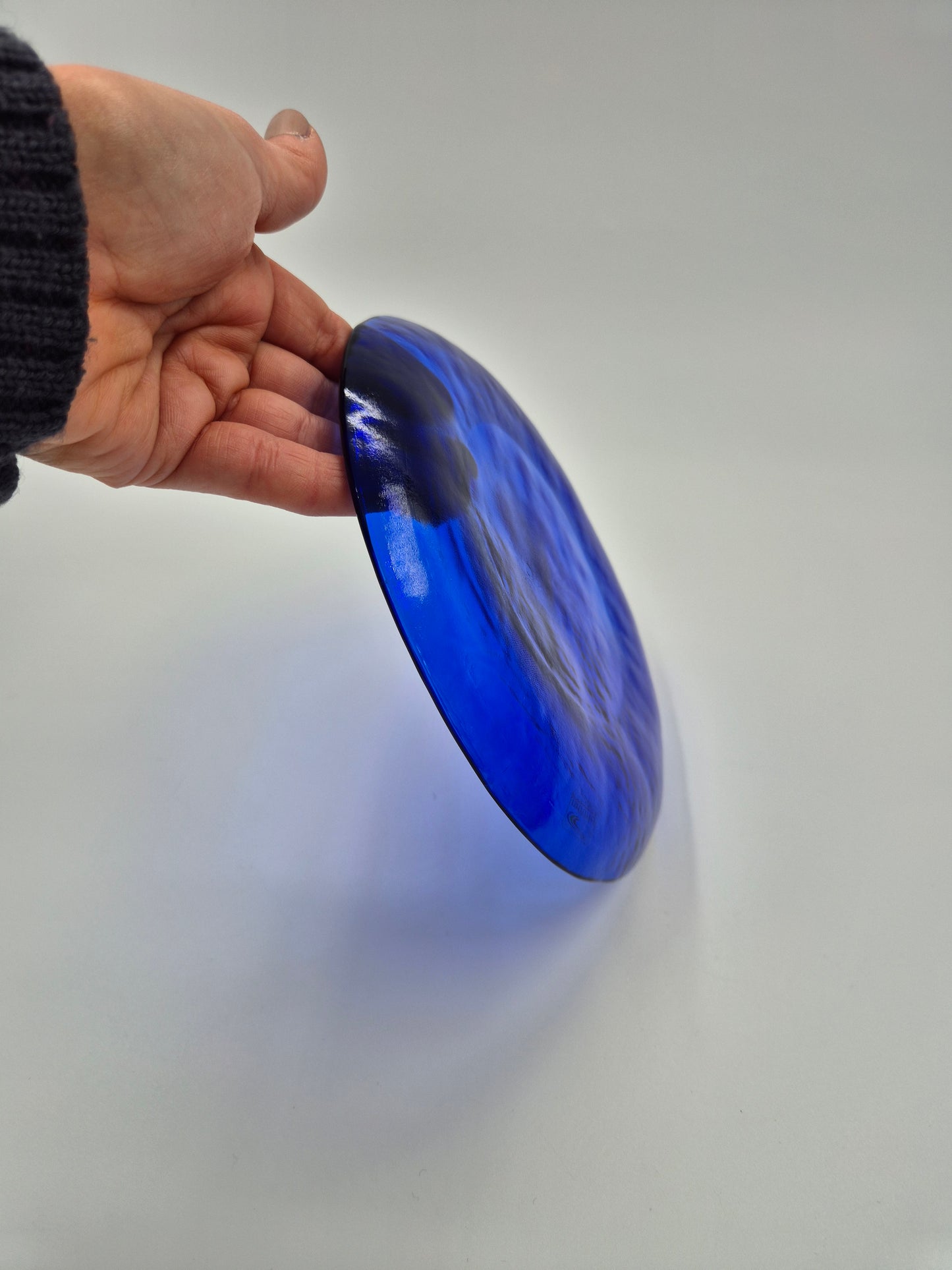 Vintage Muurla Finland Blue Glass Plates - Set of 4