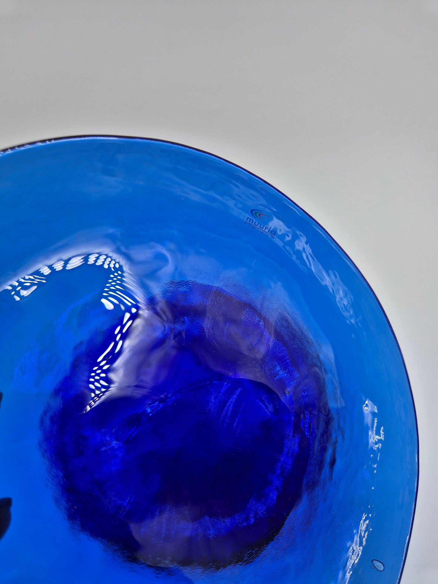 Vintage Muurla Finland Blue Glass Plates - Set of 4