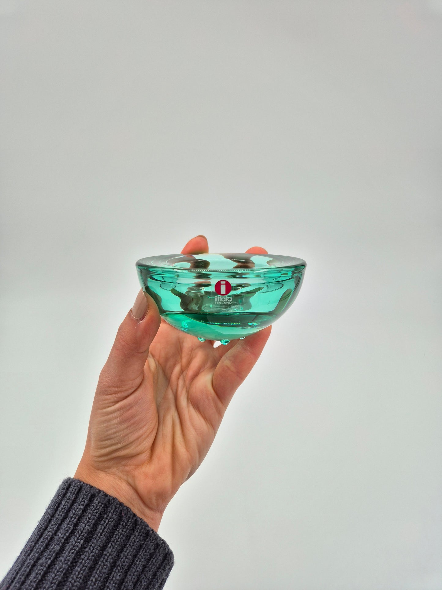 Set of 2 - Iittala Ballo Tealight Holders – Water Green Glass